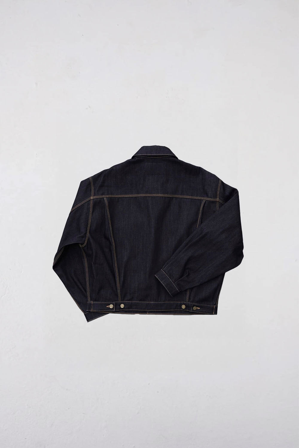 Goodies Sportive Raw Trucker Jacket in Dark Indigo Denim - Men's Relaxed Fit at Pukas Surf Shop
