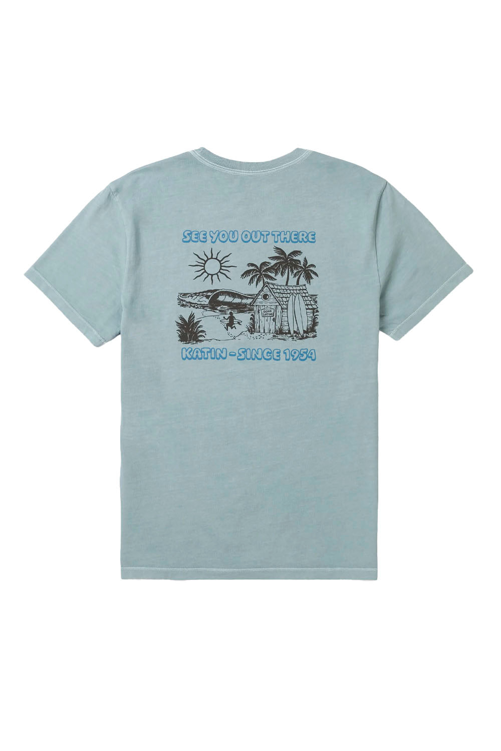 Katin Shacked Tee in Air Force Blue – men's relaxed fit surf graphic tee, available at Pukas Surf Shopa
