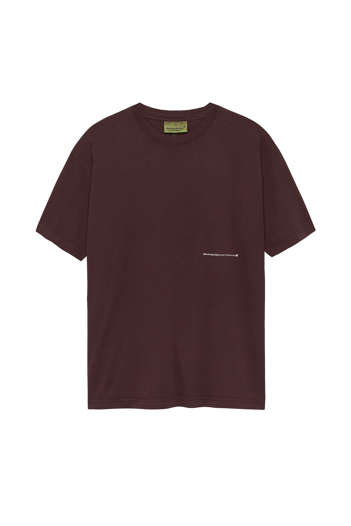 Brown t-shirt with a pocket on a white background