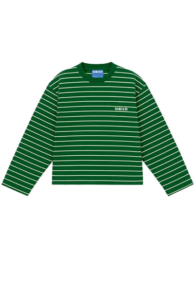 NOWHERE Striped Long Sleeve Tee Green | Shop at PUKAS SURF SHOP