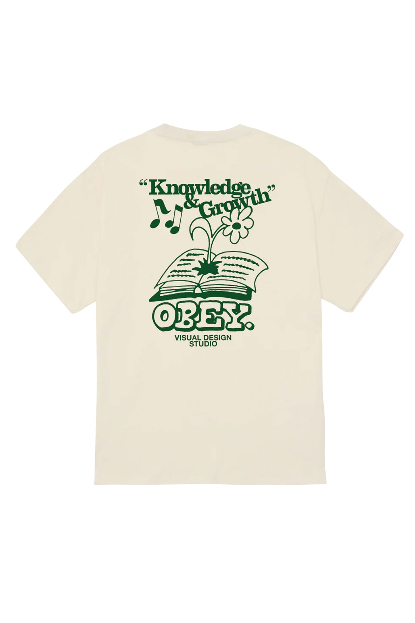 Pukas Surf Shop Obey Knowledge & Growth cream graphic tee 