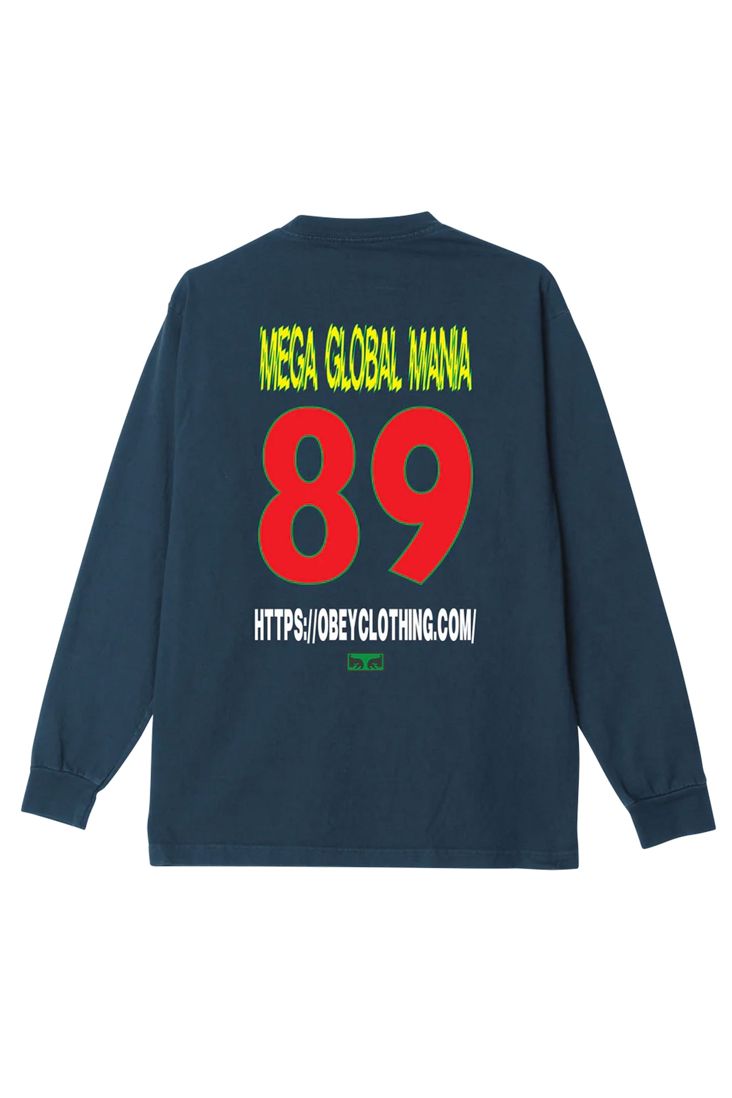 Navy blue long-sleeve shirt with Obey logo Pukas Surf Shop