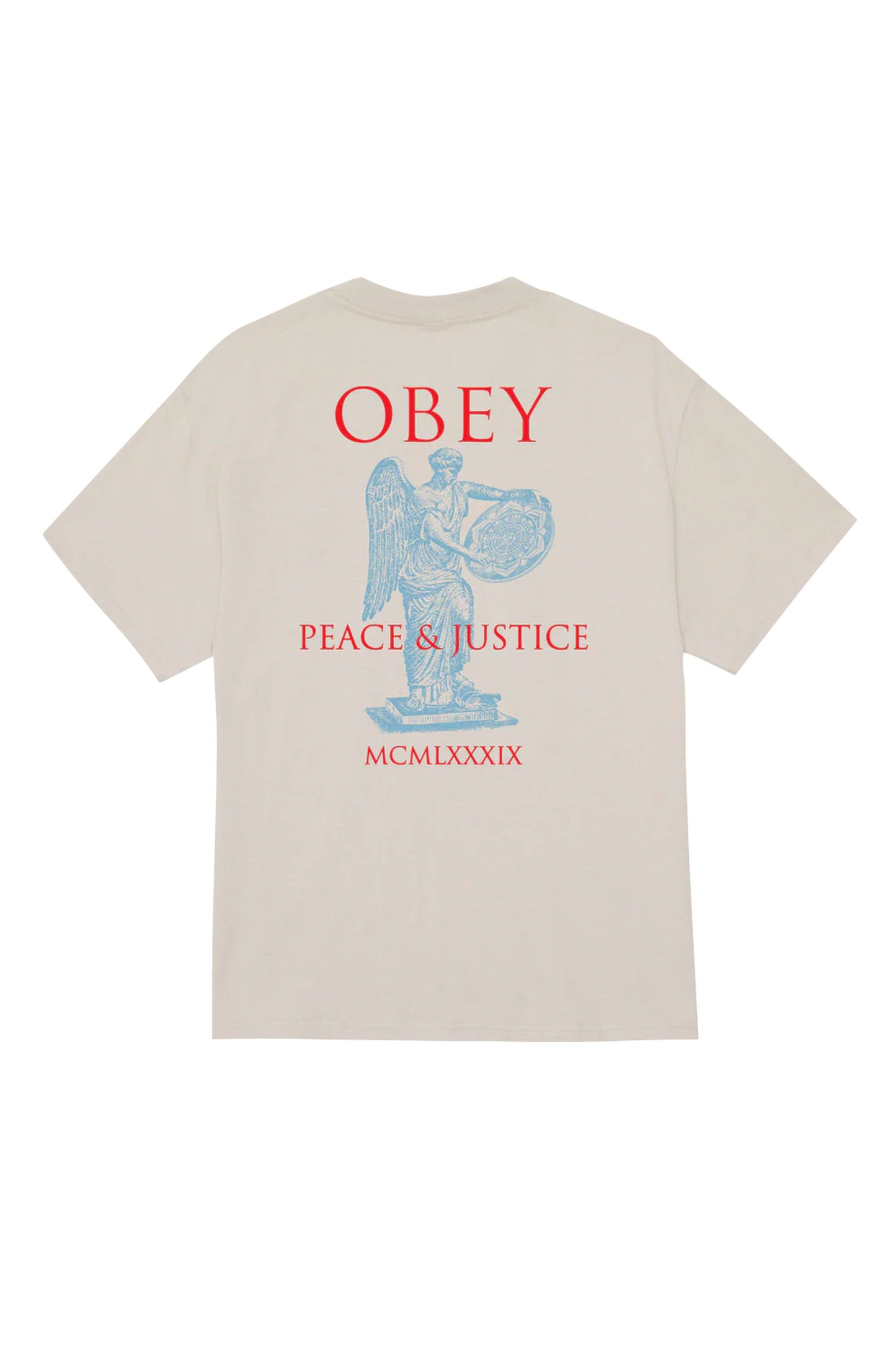 Grey t-shirt with 'Obey' logo and design Pukas Surf Shop