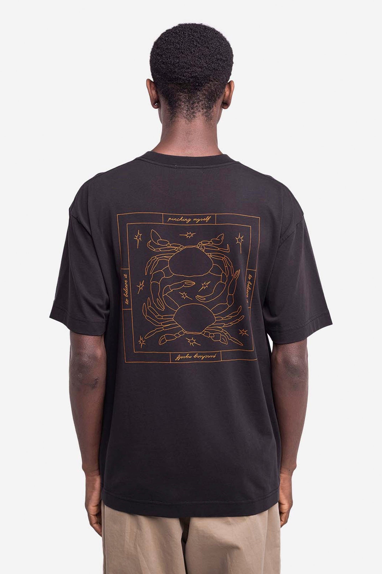 Pukas Surf Shop black loose tee organic cotton graphic print back and front