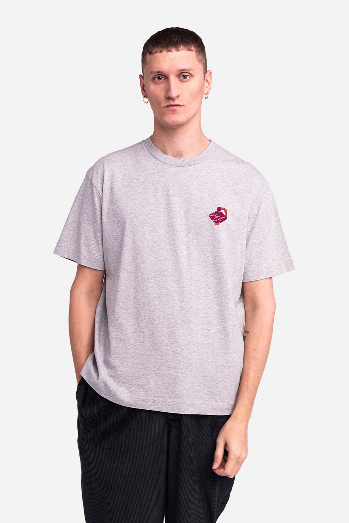 Olow Pukas Surf Shop mottled grey graphic tee winter light illustration relaxed fit