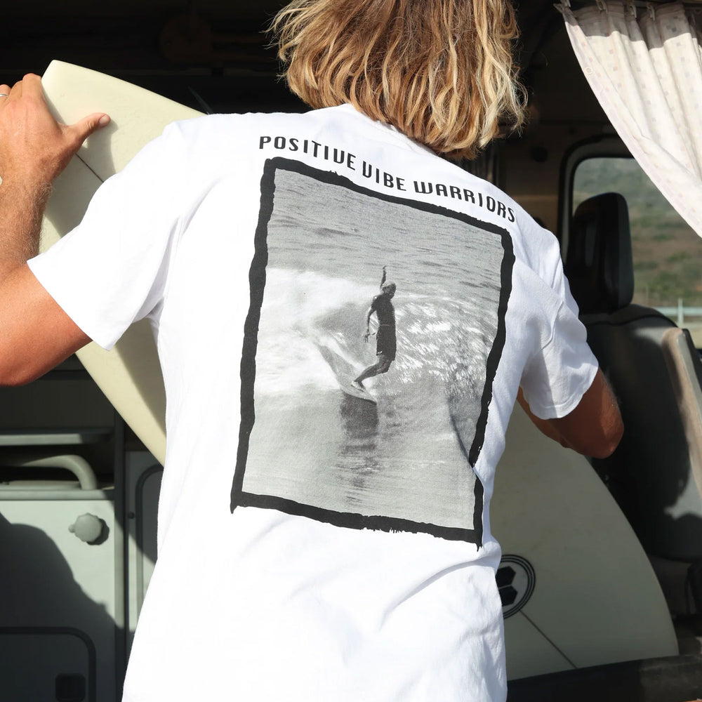 Pukas Surf Shop Man Tee Positive Vibe Warriors Pvw Heritage White