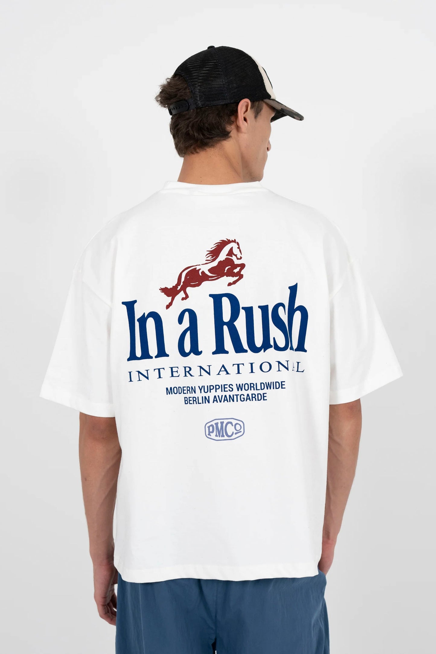 Prohibited Horse Racer graphic tee in Off White, men's vintage sport lifestyle at Pukas Surf Shop