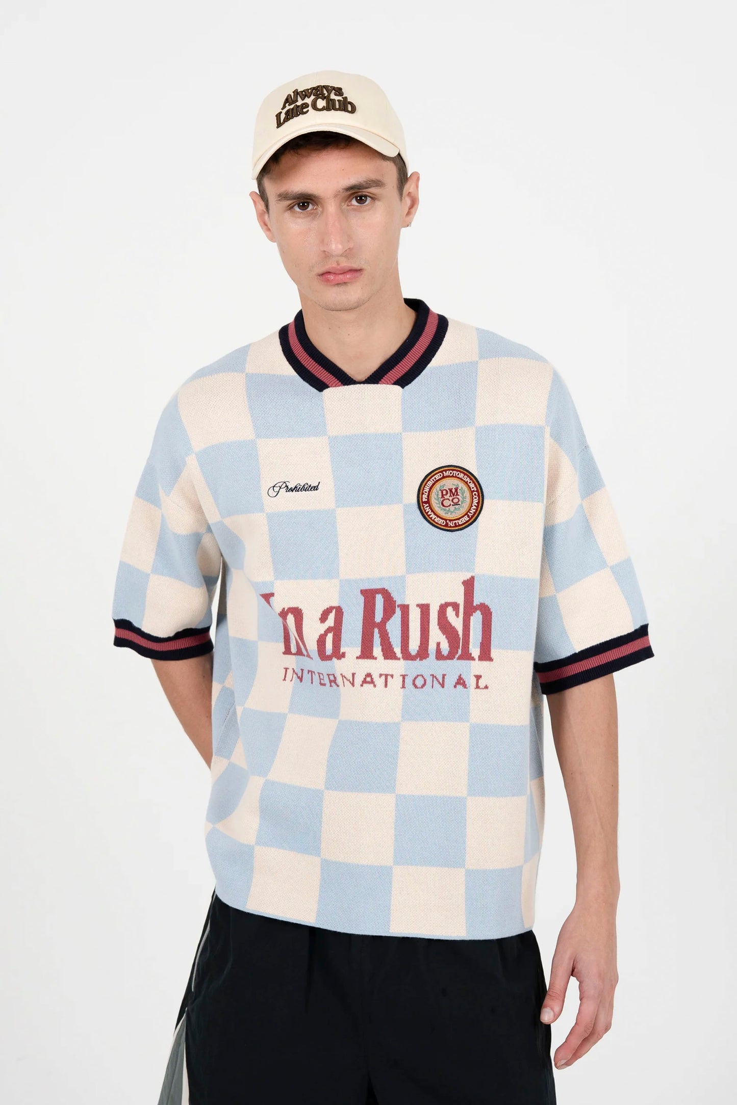 PROHIBITED blue knit trikot - men's coastal lifestyle clothing at Pukas Surf Shop
