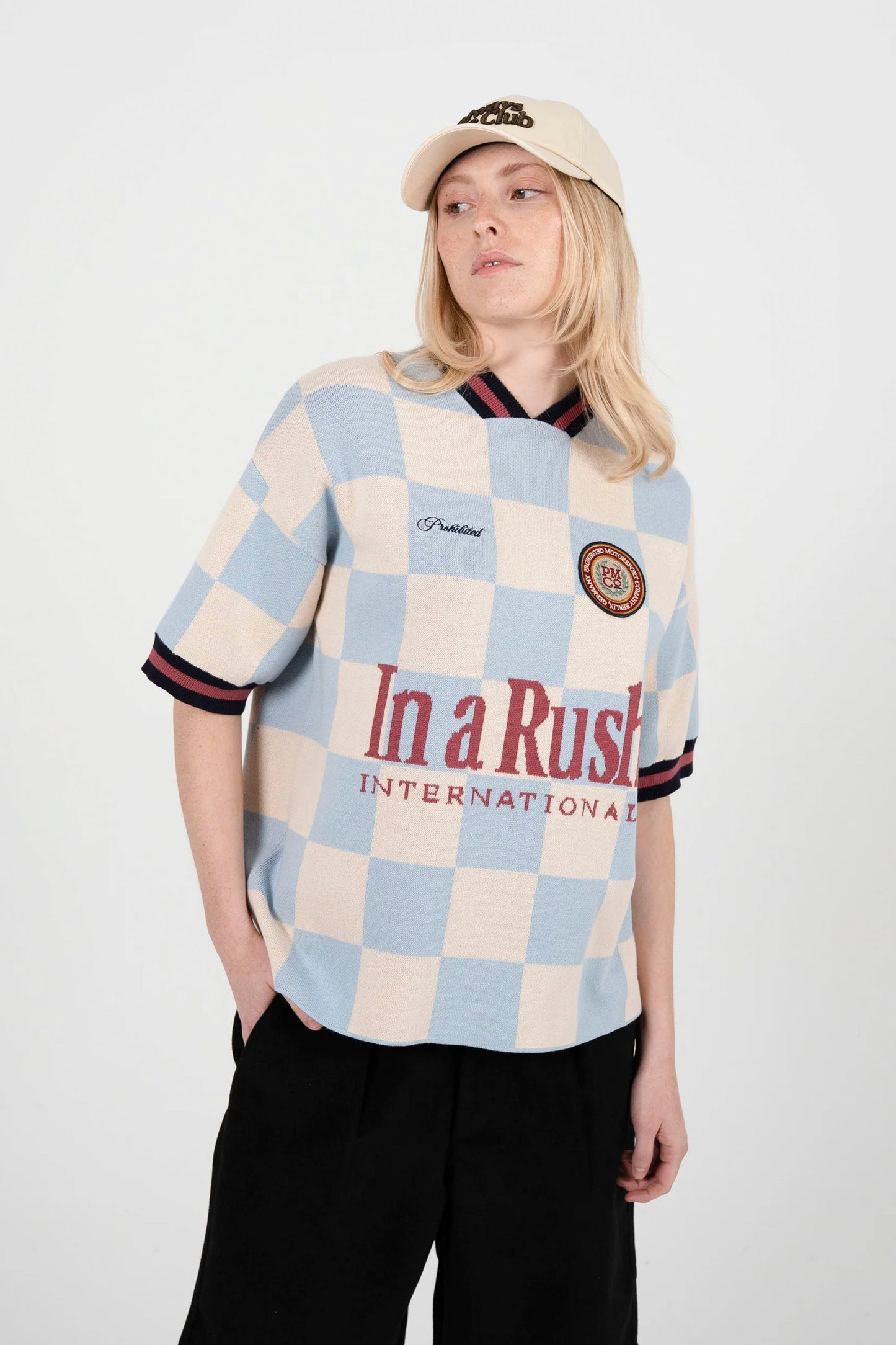 PROHIBITED blue knit trikot - men's coastal lifestyle clothing at Pukas Surf Shop
