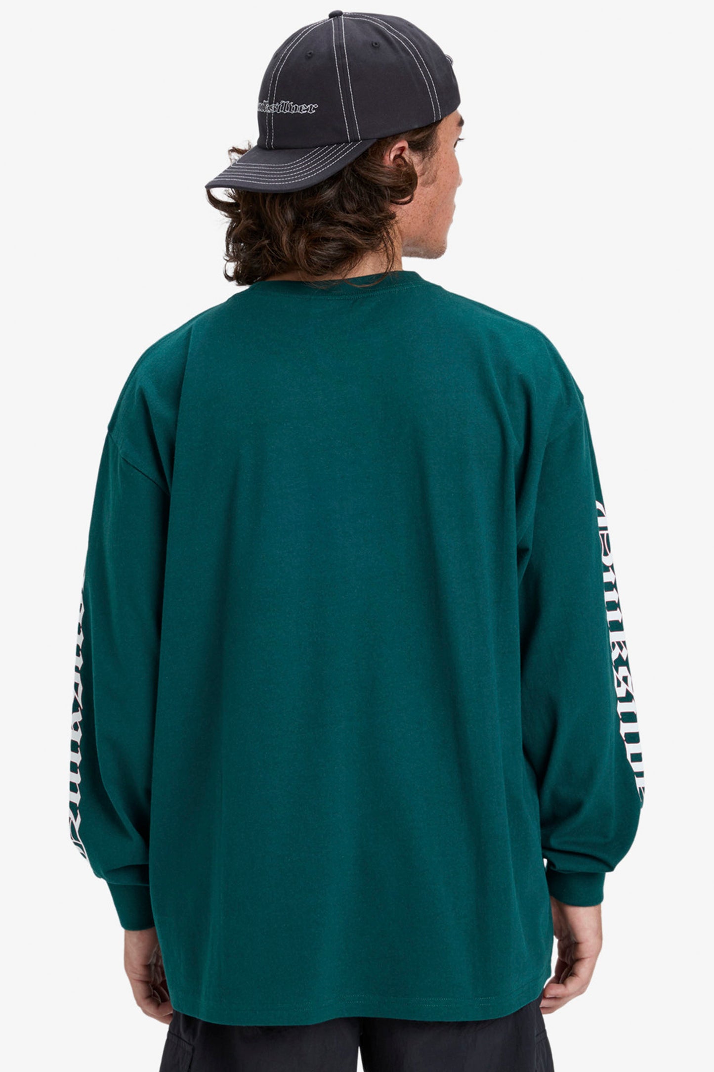 Pukas Surf Shop Quiksilver long-sleeve tee Old-English graphic relaxed cut neutral tone