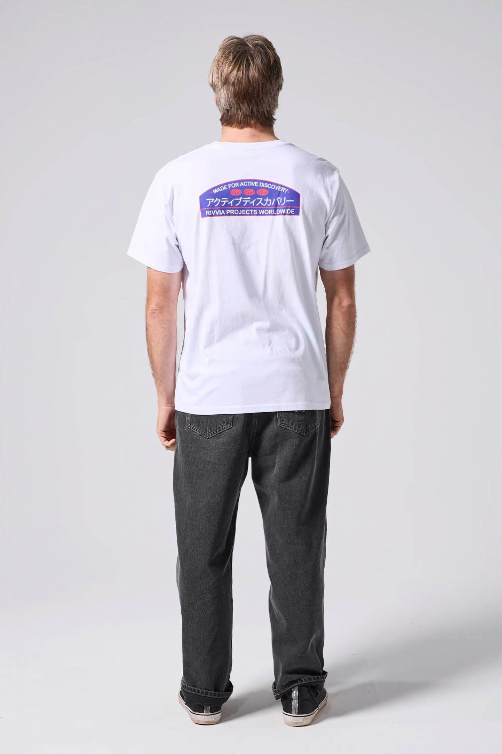 Rivvia Projects Japan Vacation T-Shirt White – back graphic, pre-wash finish