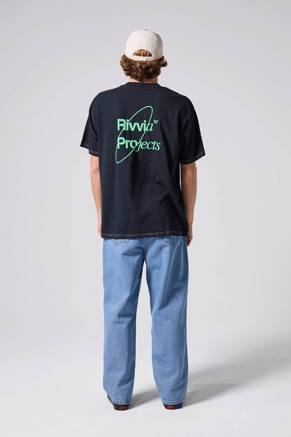 Rivvia Projects Sci-Fi Relaxed Fit T-Shirt Black – back graphic, puff screen print