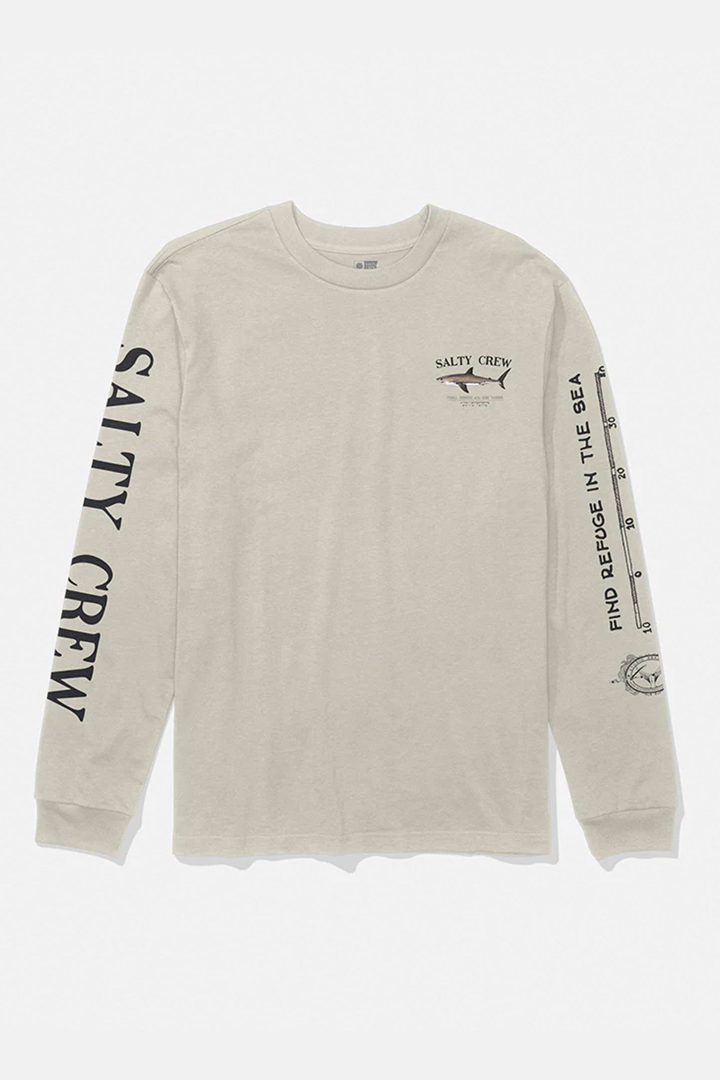 Pukas Surf Shop Salty Crew men’s graphic long sleeve tee in Moonbeam