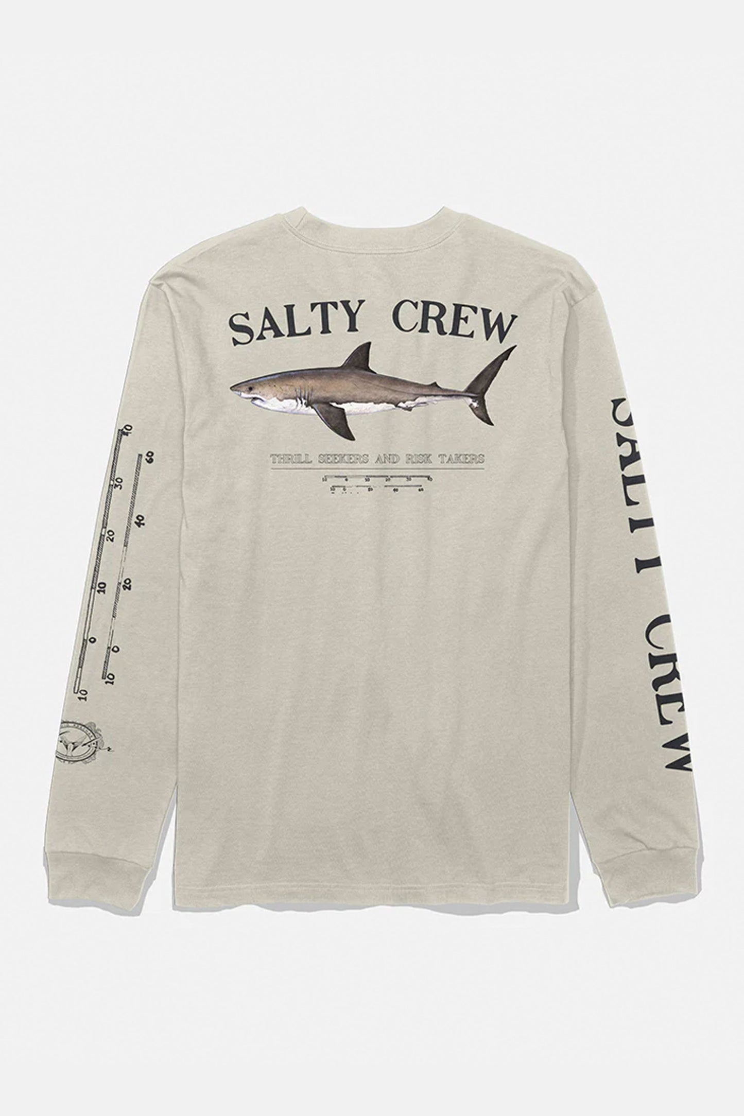 Pukas Surf Shop Salty Crew men’s graphic long sleeve tee in Moonbeam