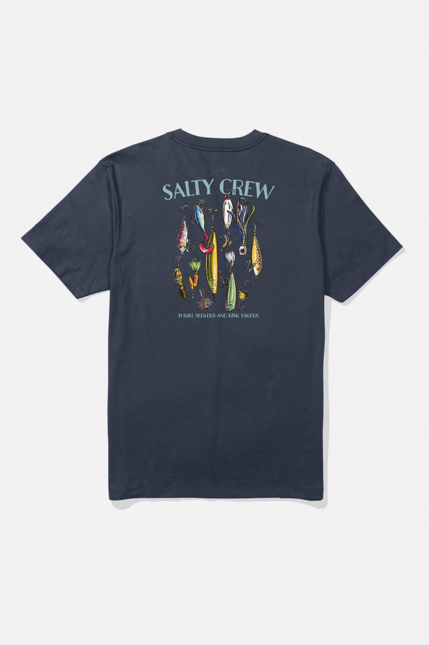 Pukas Surf Shop Salty Crew men’s graphic tee in navy
