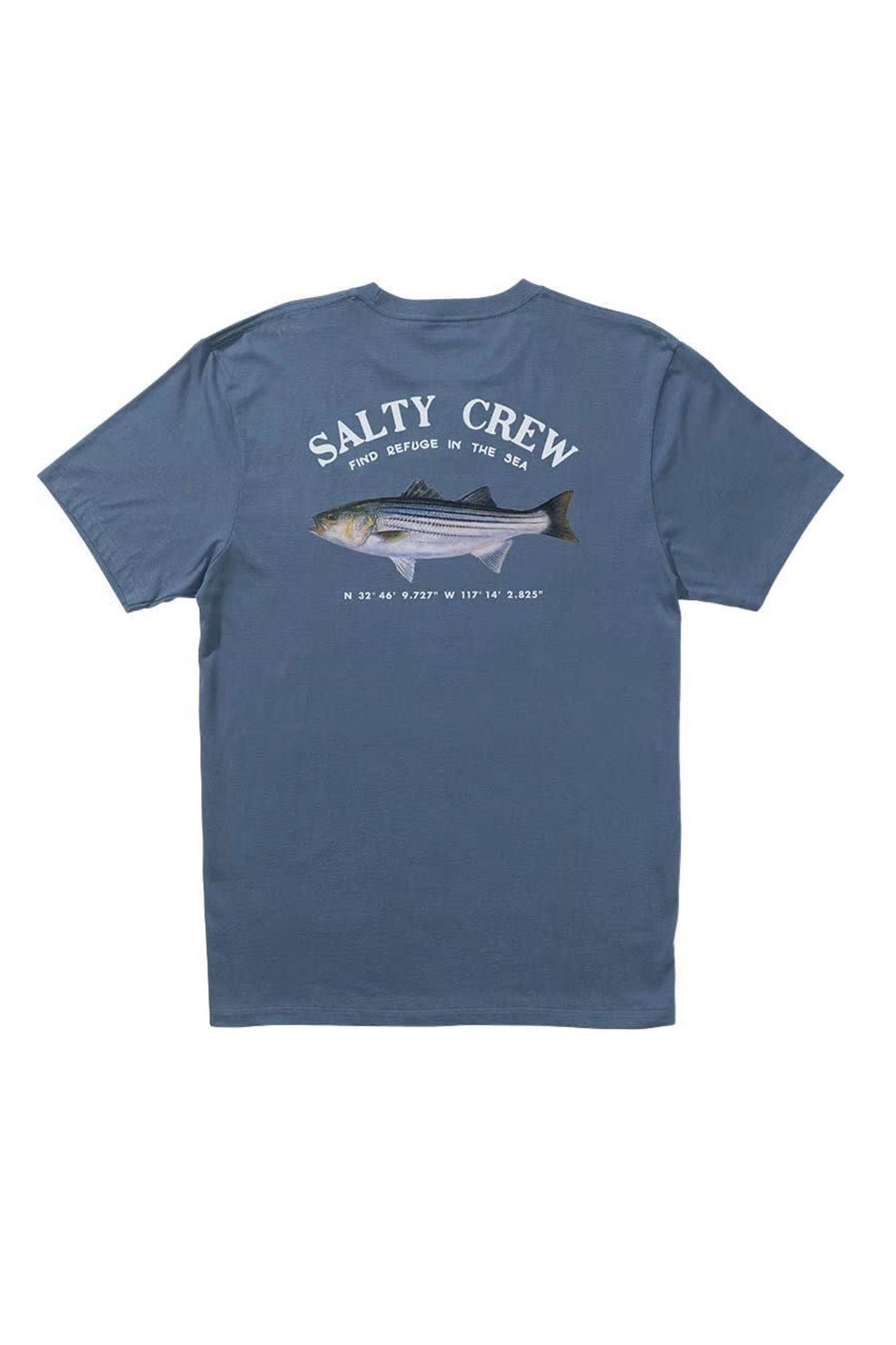 Pukas Surf Shop Man Tee Salty Crew Striper Slate