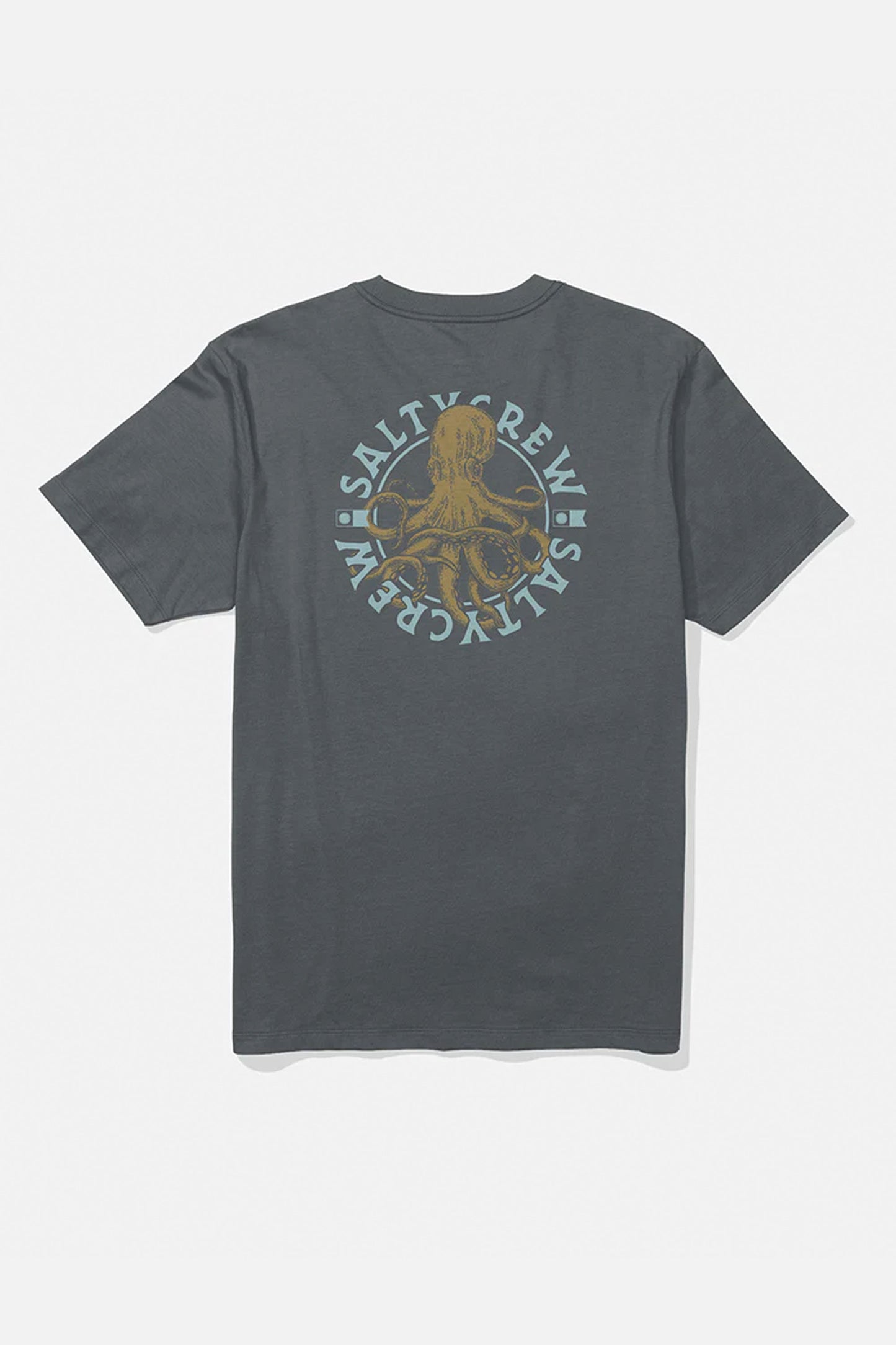 Pukas Surf Shop Salty Crew graphic tee in charcoal