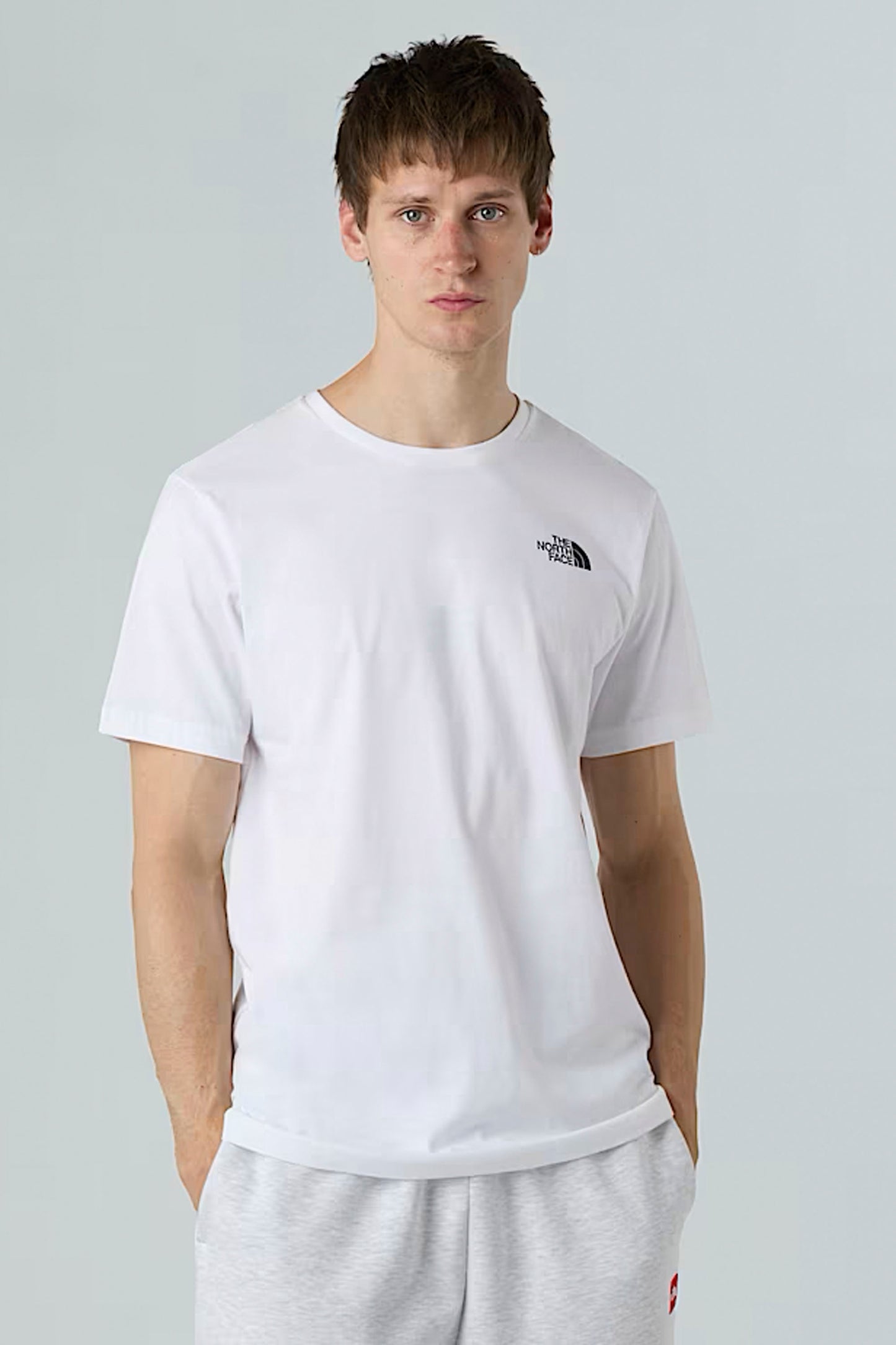 The North Face Box NSE Celebration Tee white crew neck front view with bold graphic print