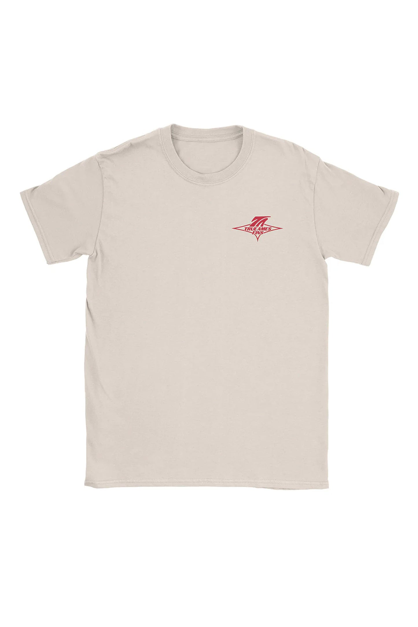 True Ames Lovelace Surfcraft T-shirt back view with illustrated graphic - front view