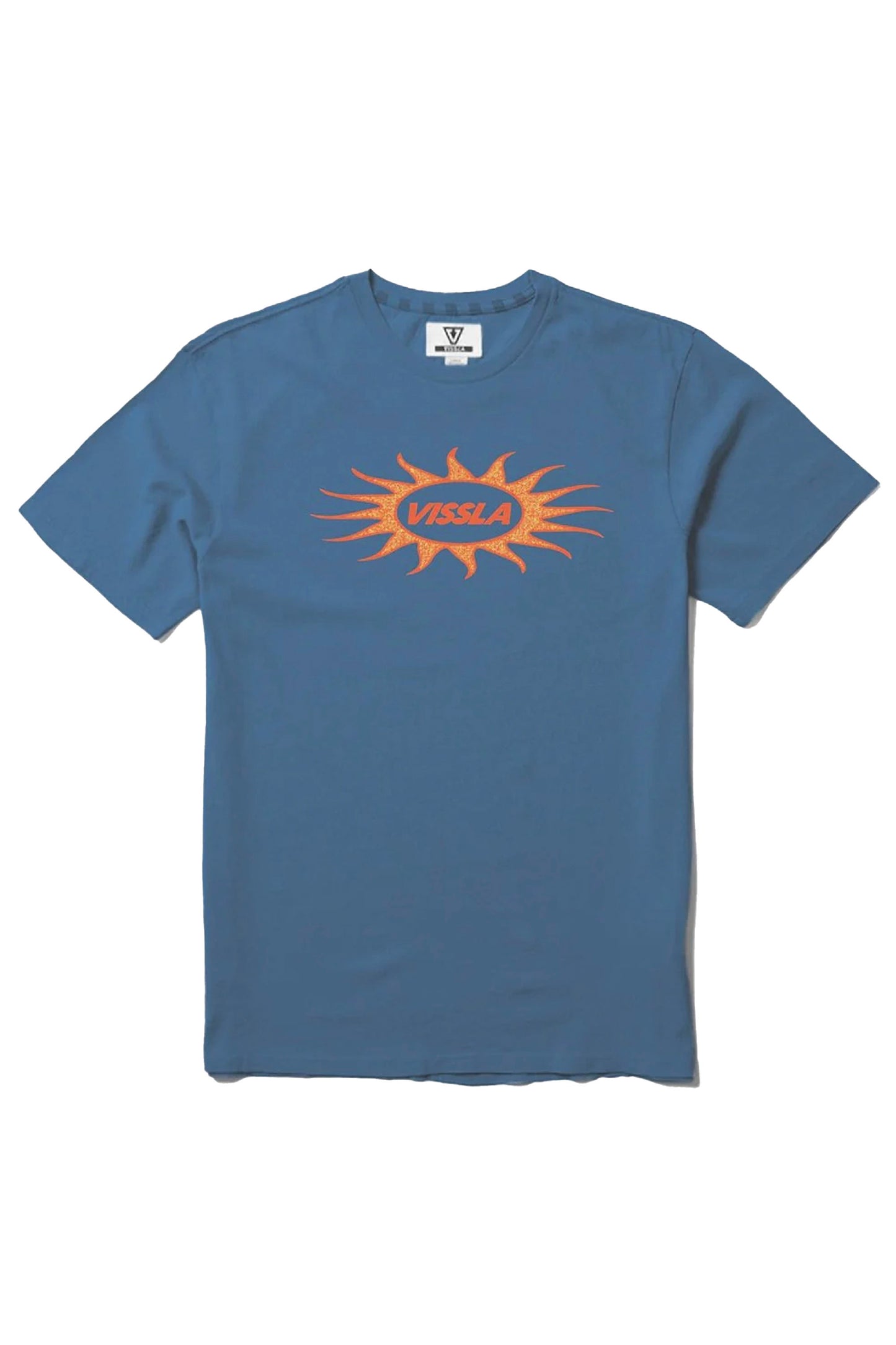 Vissla Pukas Surf Shop Unidentified SS Pkt Tee Blue graphic pocket tee relaxed fit