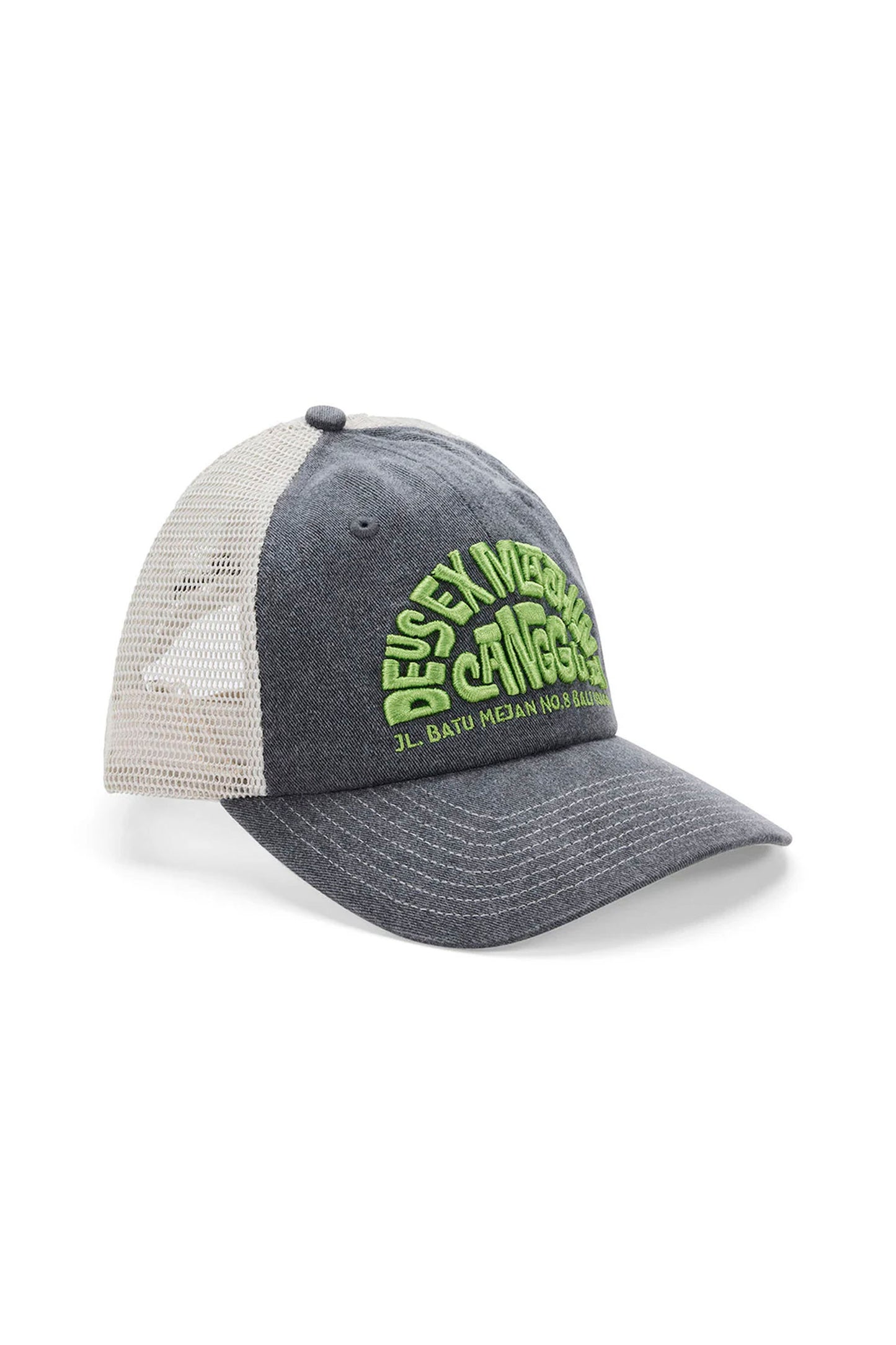 DEUS Canggu Address Trucker cap - front view mesh back design
