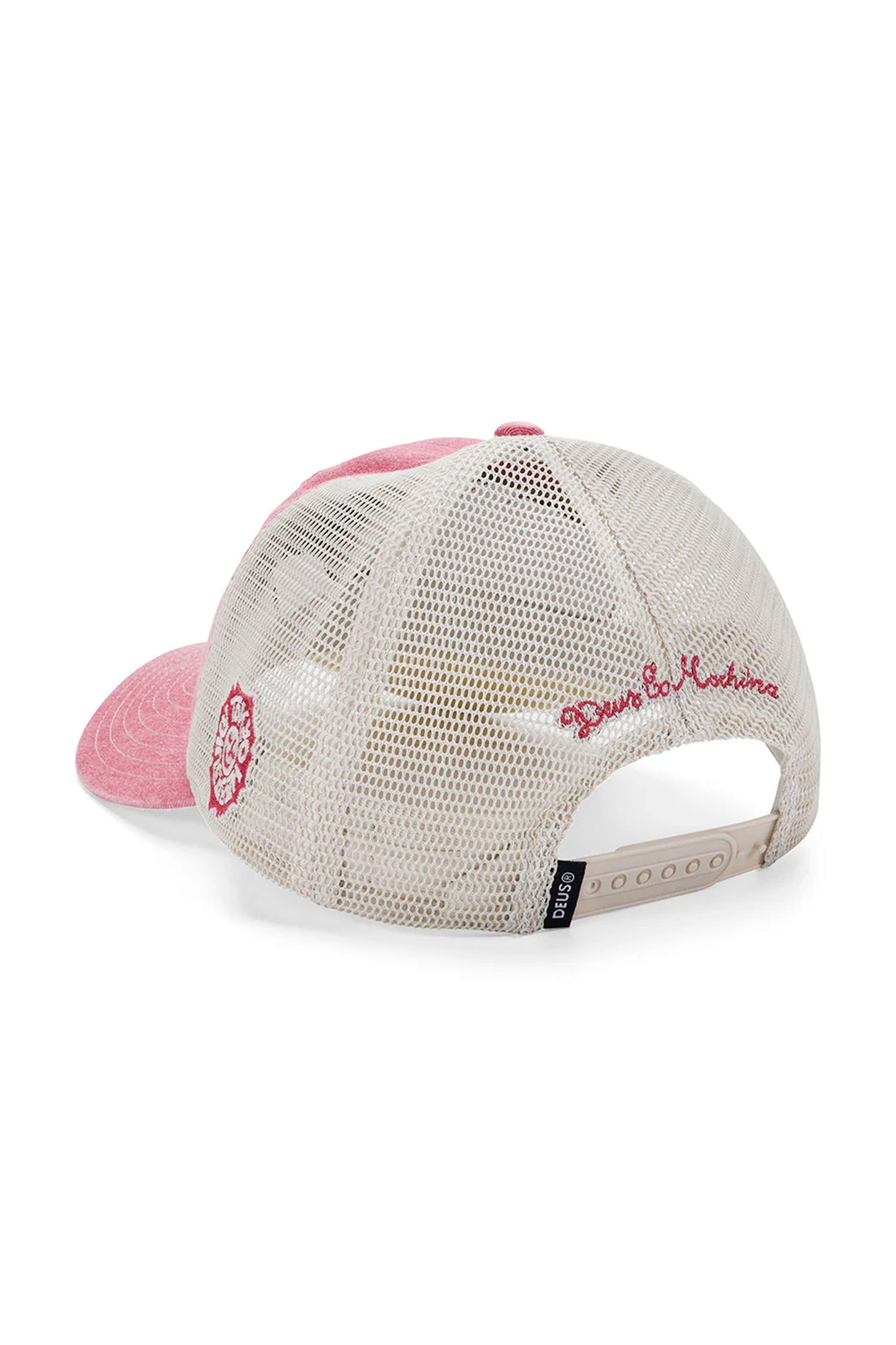 Deus Tokyo Address trucker cap in melon red - moto lifestyle accessory at Pukas Surf Shop
