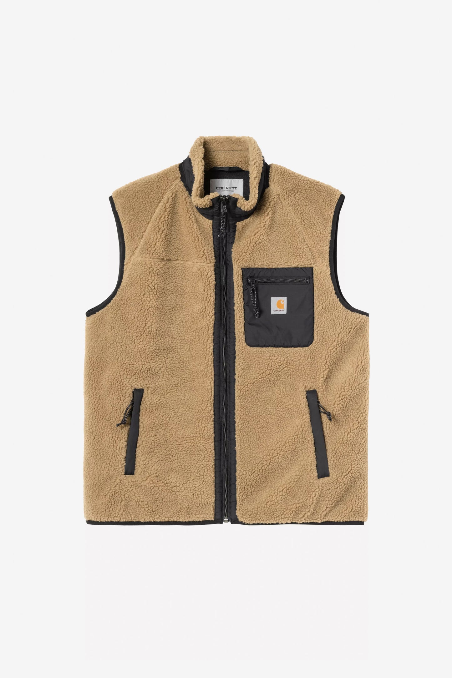 Pukas Surf Shop Carhartt WIP men’s fleece liner vest in black leather trim