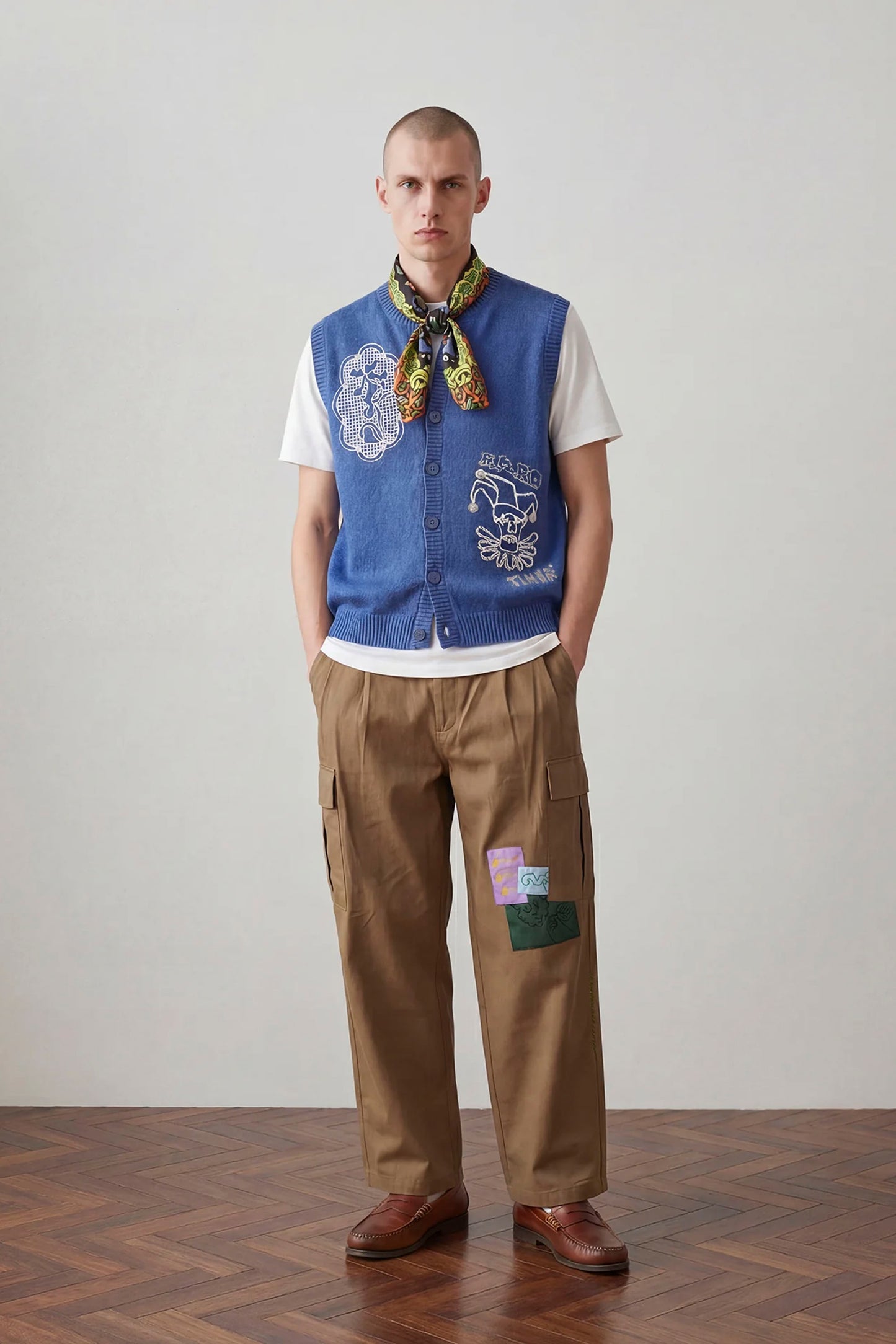 Pas de Mer Doily vest in blue for men
