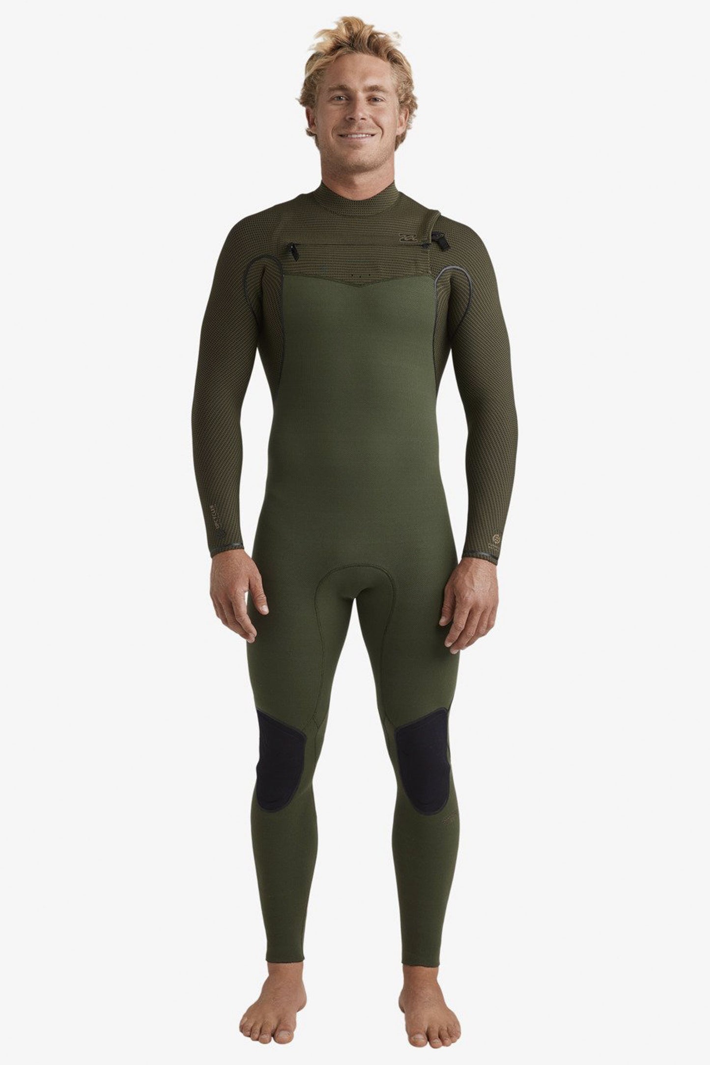 Pukas Surf Shop Man Wetsuit Billabong Furnace Natural 4/3mm Chest Zip Military