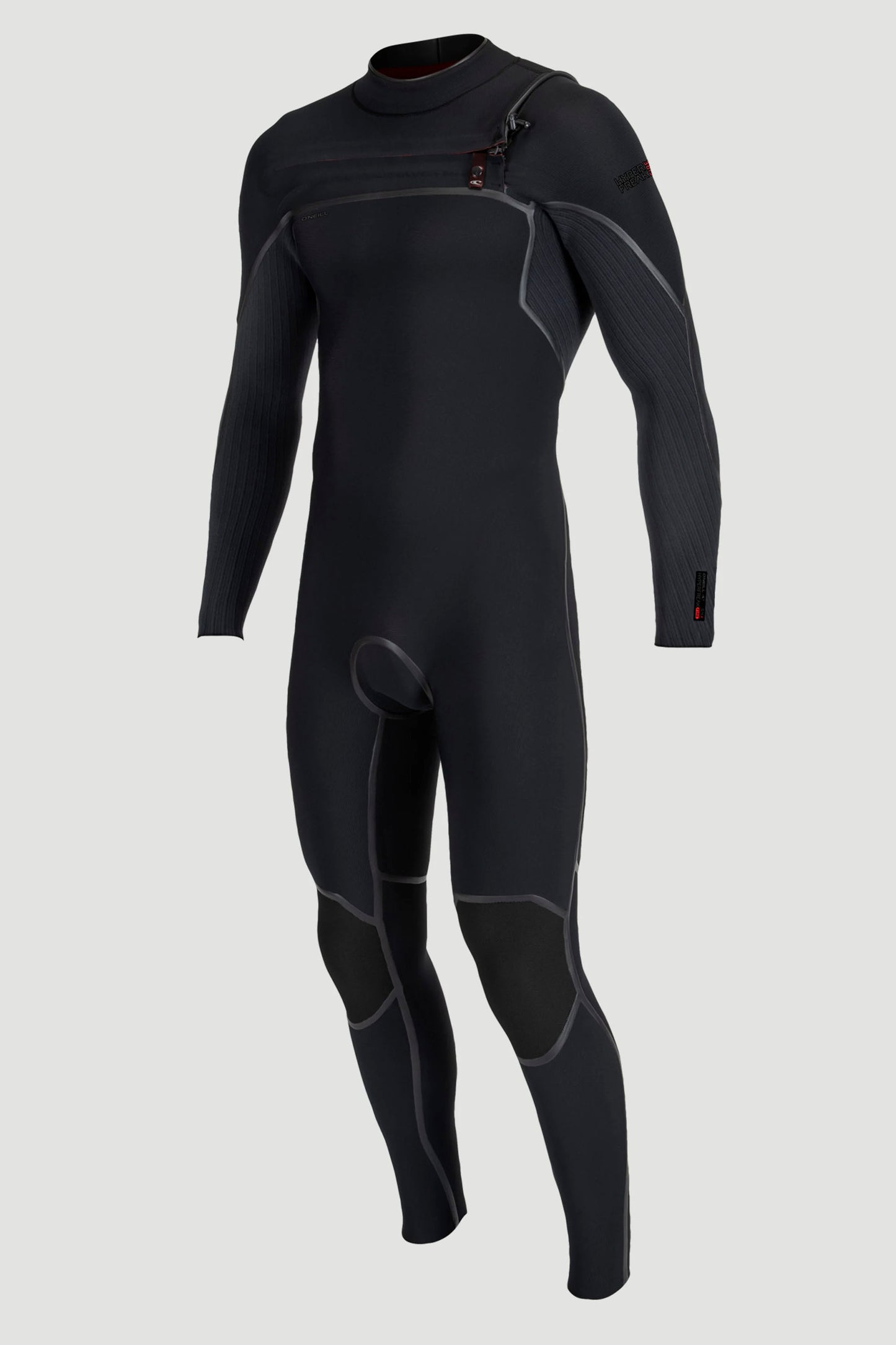 Pukas Surf Shop O’Neill Hyperfreak Fire 5/4+ mm Chest Zip Full Wetsuit in Black/Black