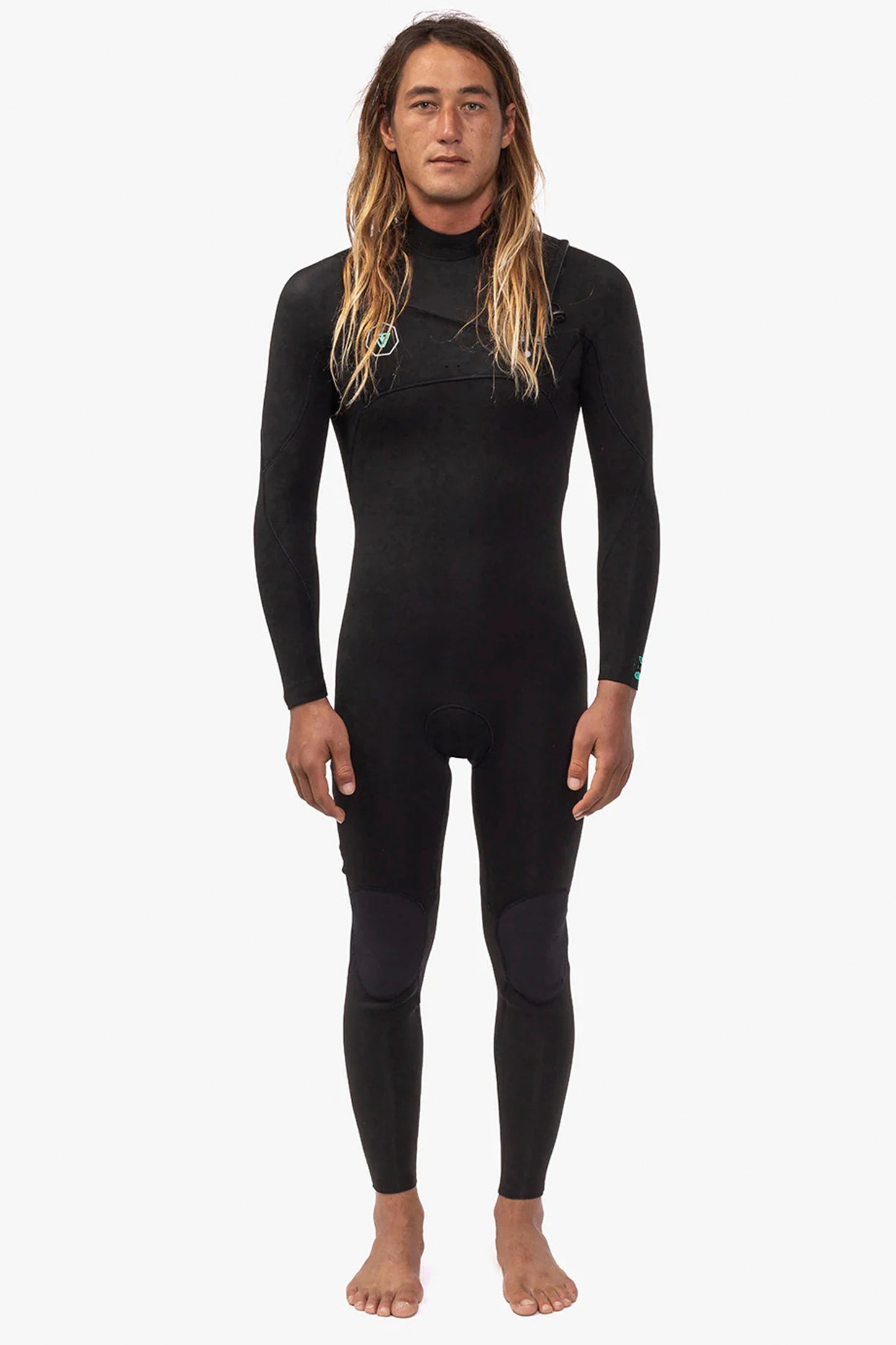 Vissla Pukas Surf Shop 7 Seas 4/3 Full Chest Zip Wetsuit Black men’s cold-water suit