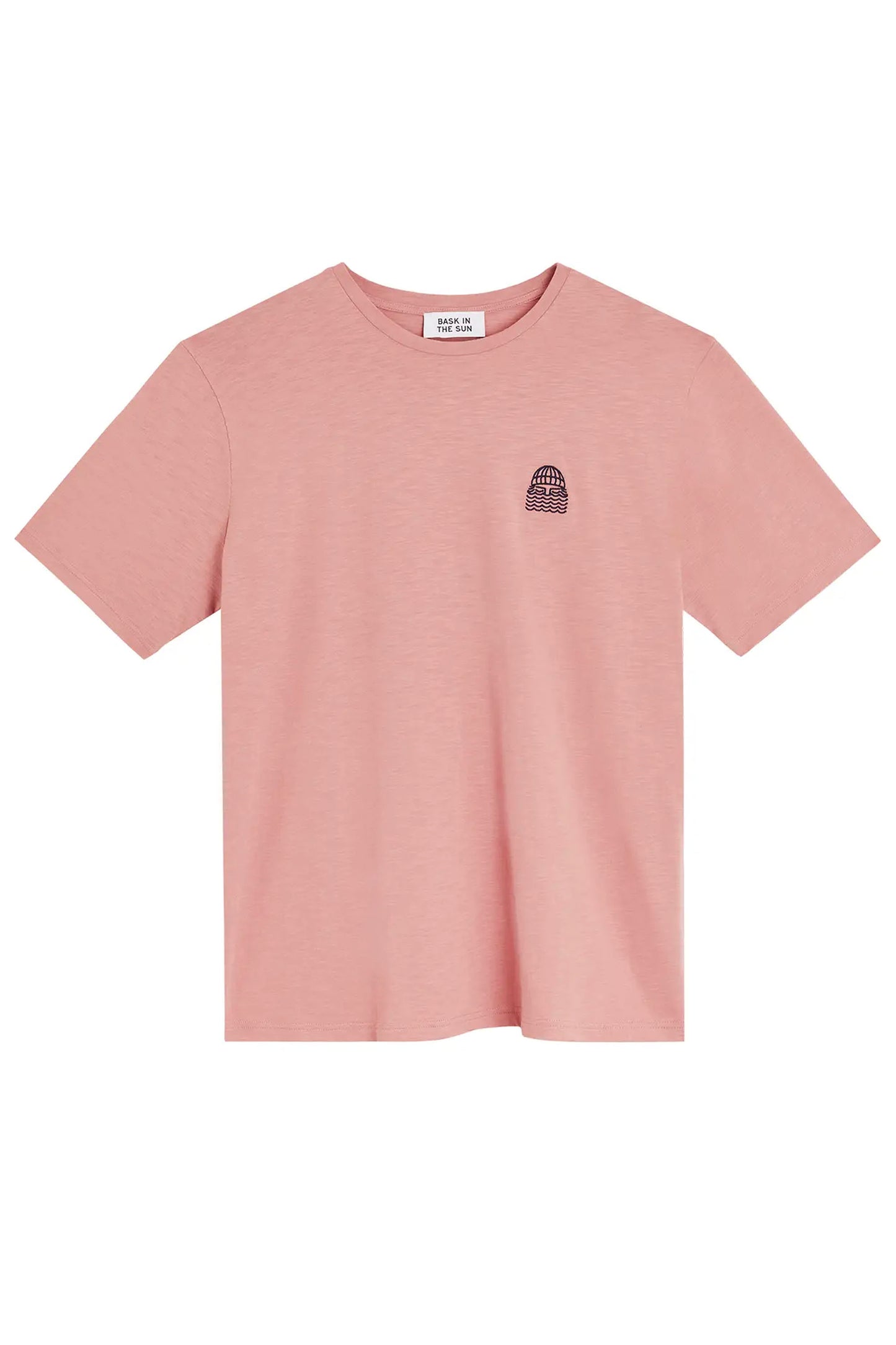 Bask In The Sun Mini To The Sea Tee in Flamingo – organic flamed cotton tee, detail view | Pukas Surf Shop