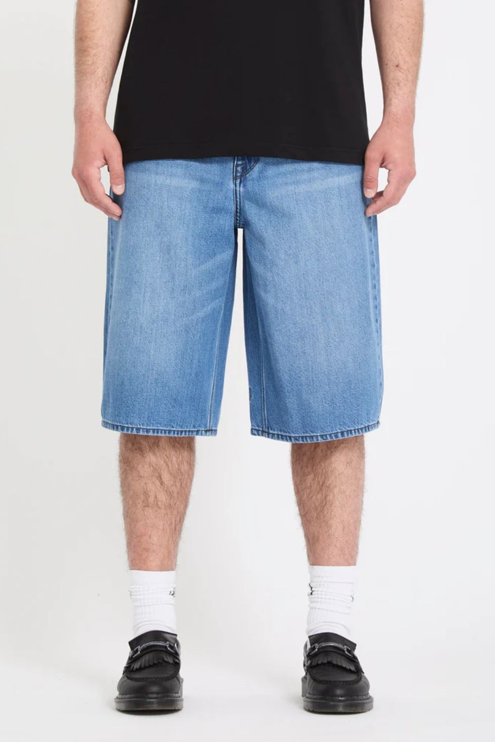 VOLCOM Chillow Denim Short 24 in Dirty Cowboy Blues – Men's relaxed fit denim short at Pukas Surf Shop

