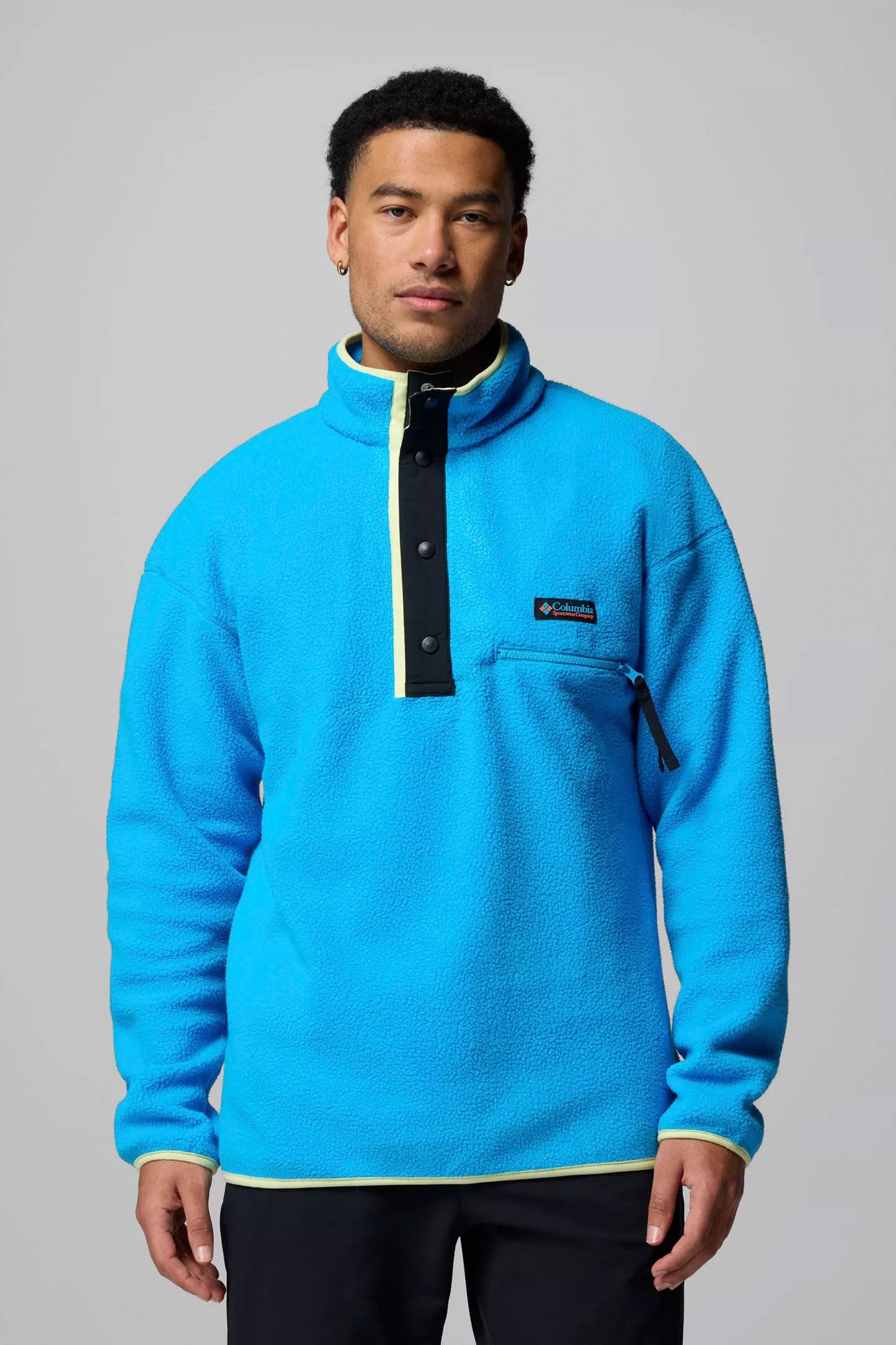 Pukas Surf Shop Columbia men’s half snap fleece in Compass Blue