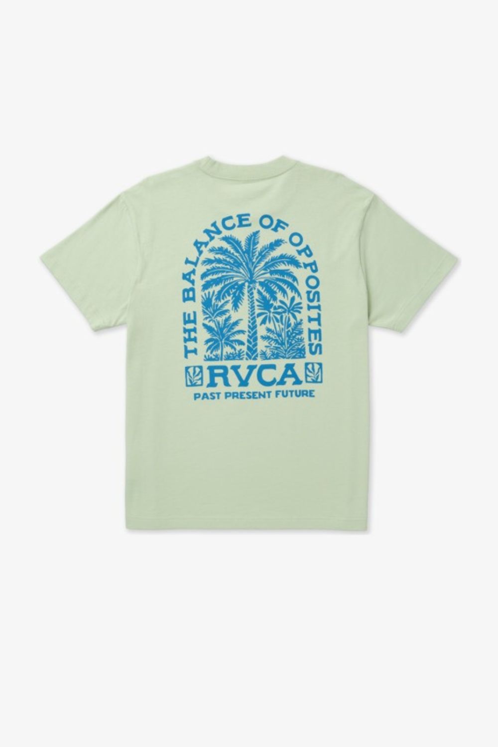 RVCA Palmgrove Tee – Men's green graphic crew-neck tee, relaxed surf lifestyle fit – Pukas Surf Shop
