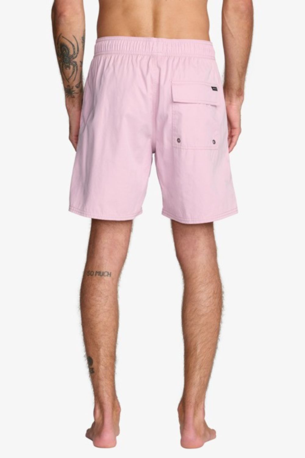 RVCA Opposites Elastic Boardshort in Dusty Pink — men's relaxed swim shorts, sizes S–L | Pukas Surf Shop

