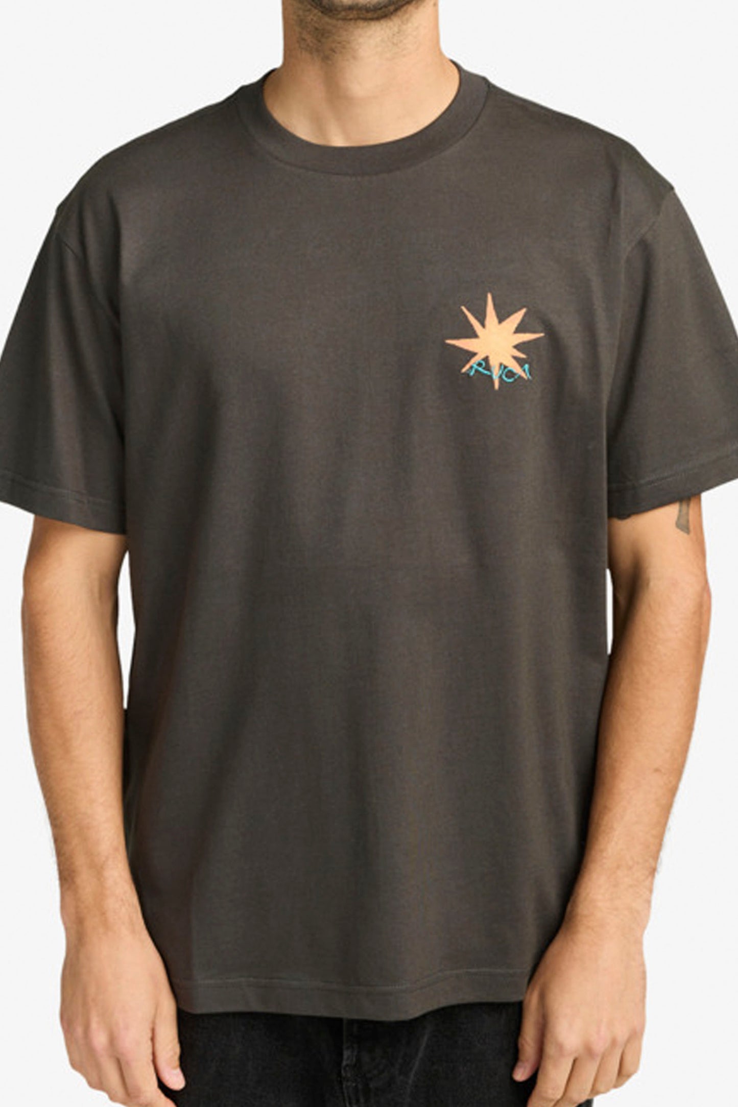 Pukas Surf Shop RVCA men’s graphic tee in Pirate Black