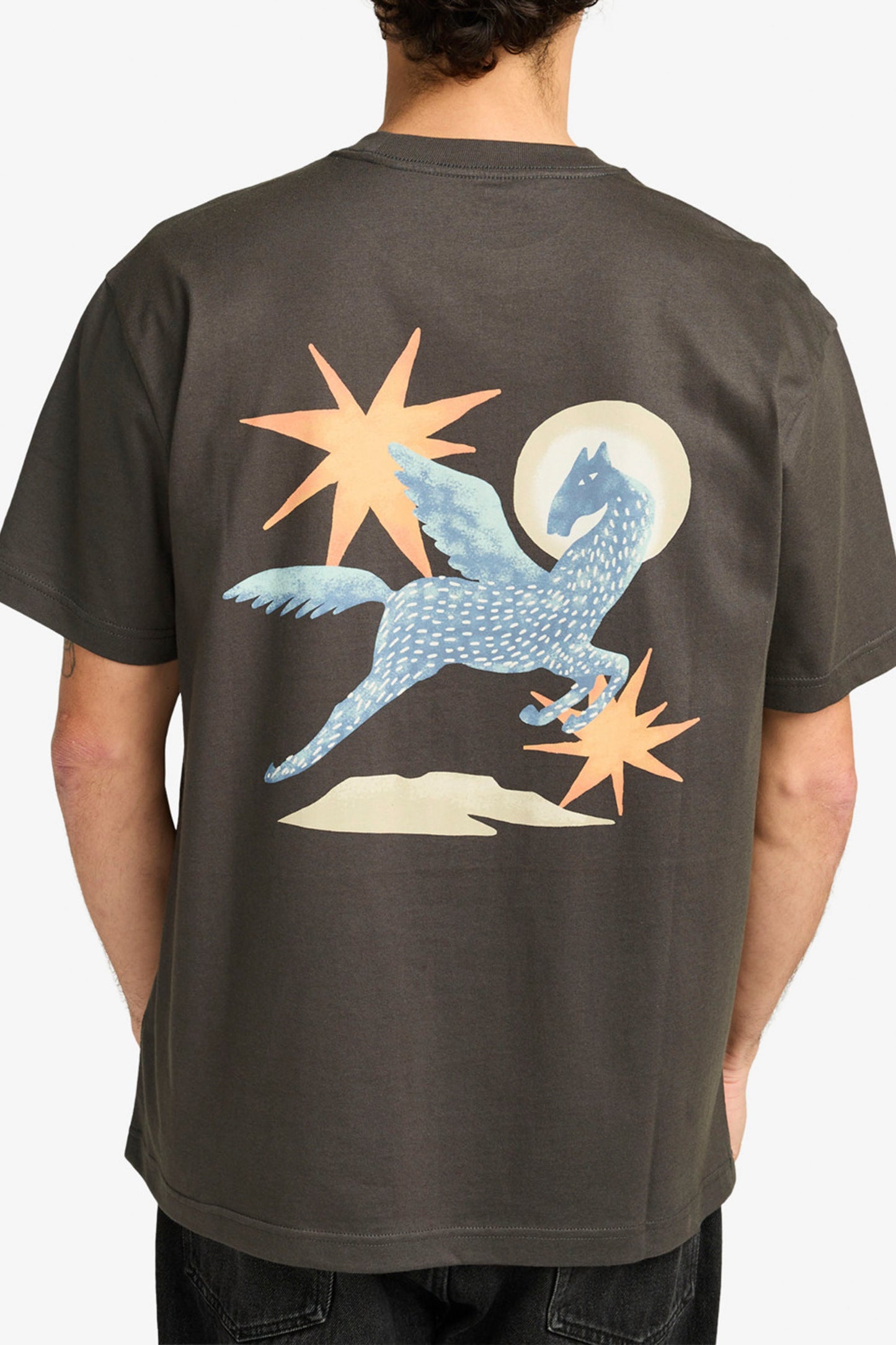 Pukas Surf Shop RVCA men’s graphic tee in Pirate Black