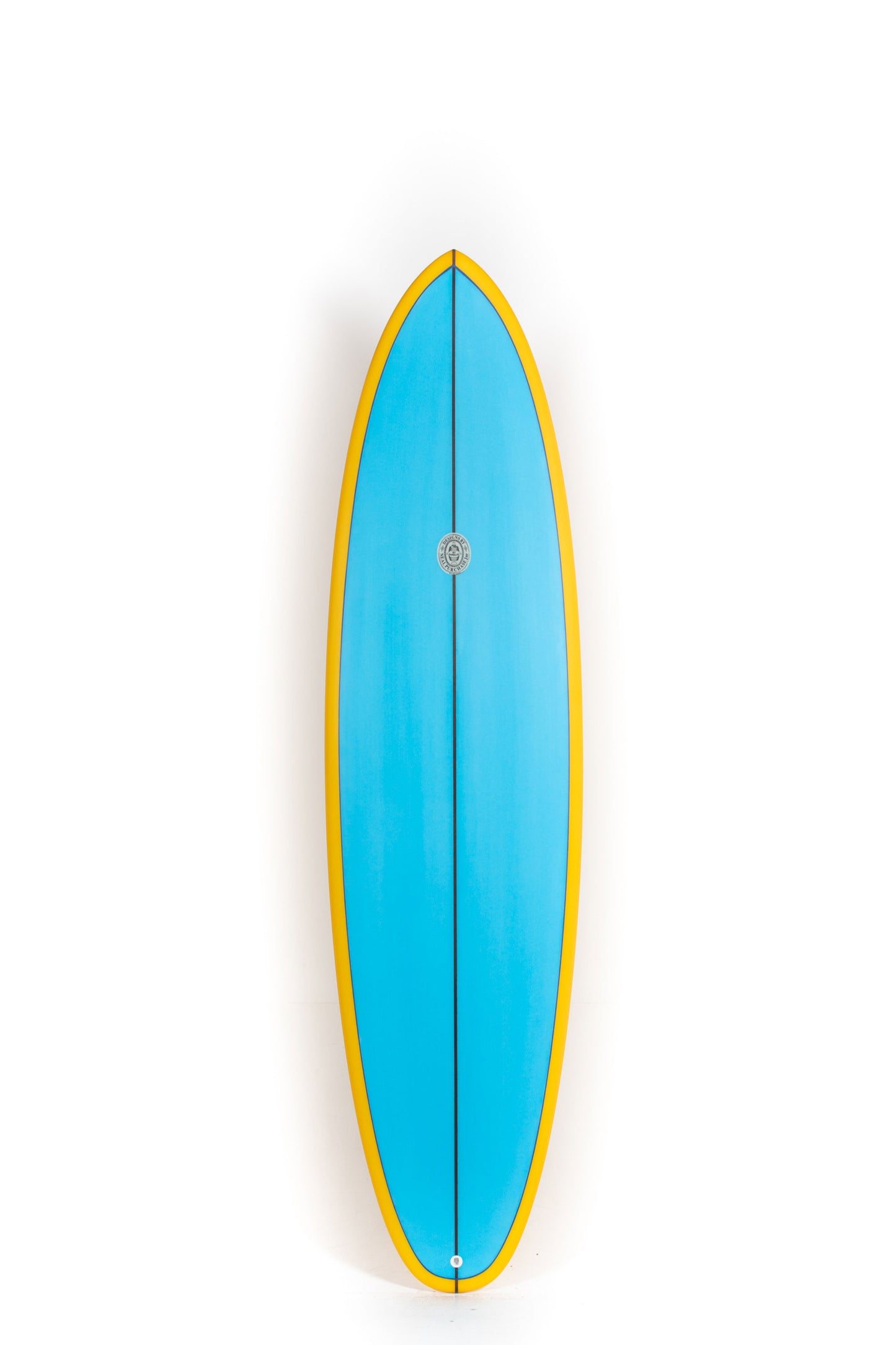 Blue and yellow Neal Purchase Jnr Cluster size 7'4" at Pukas Surf Shop
