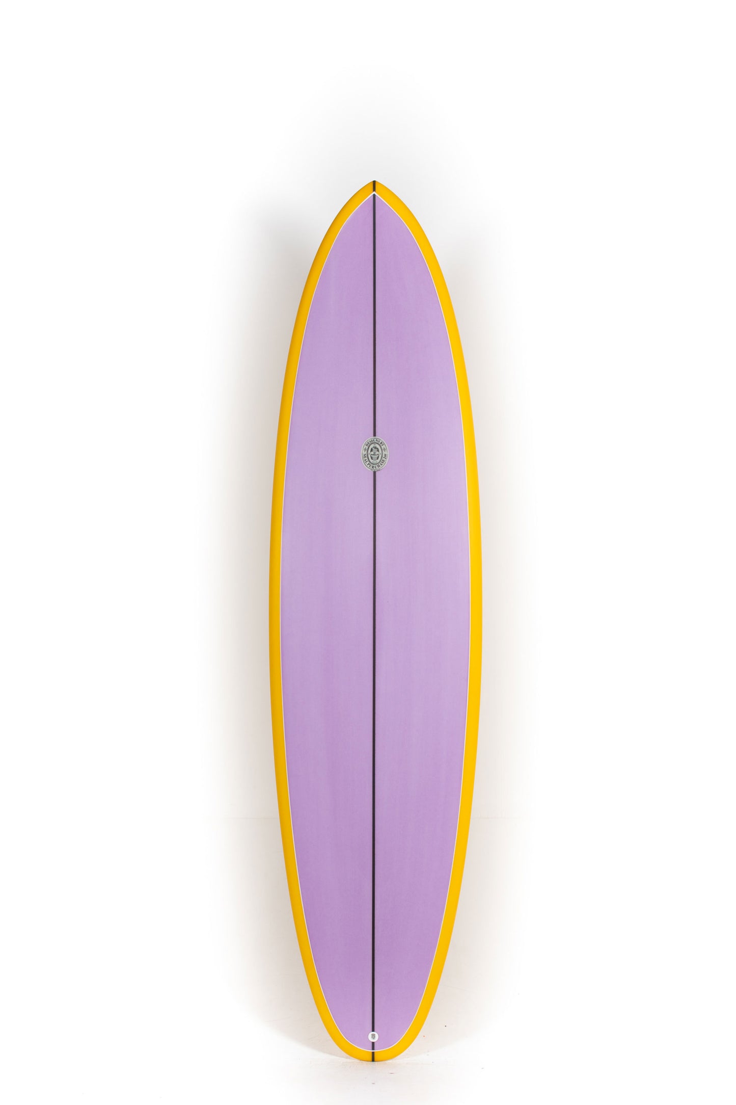 Lila and yellow Neal Purchase Jnr Surfboard luster size 7'6" at Pukas Surf Shop
