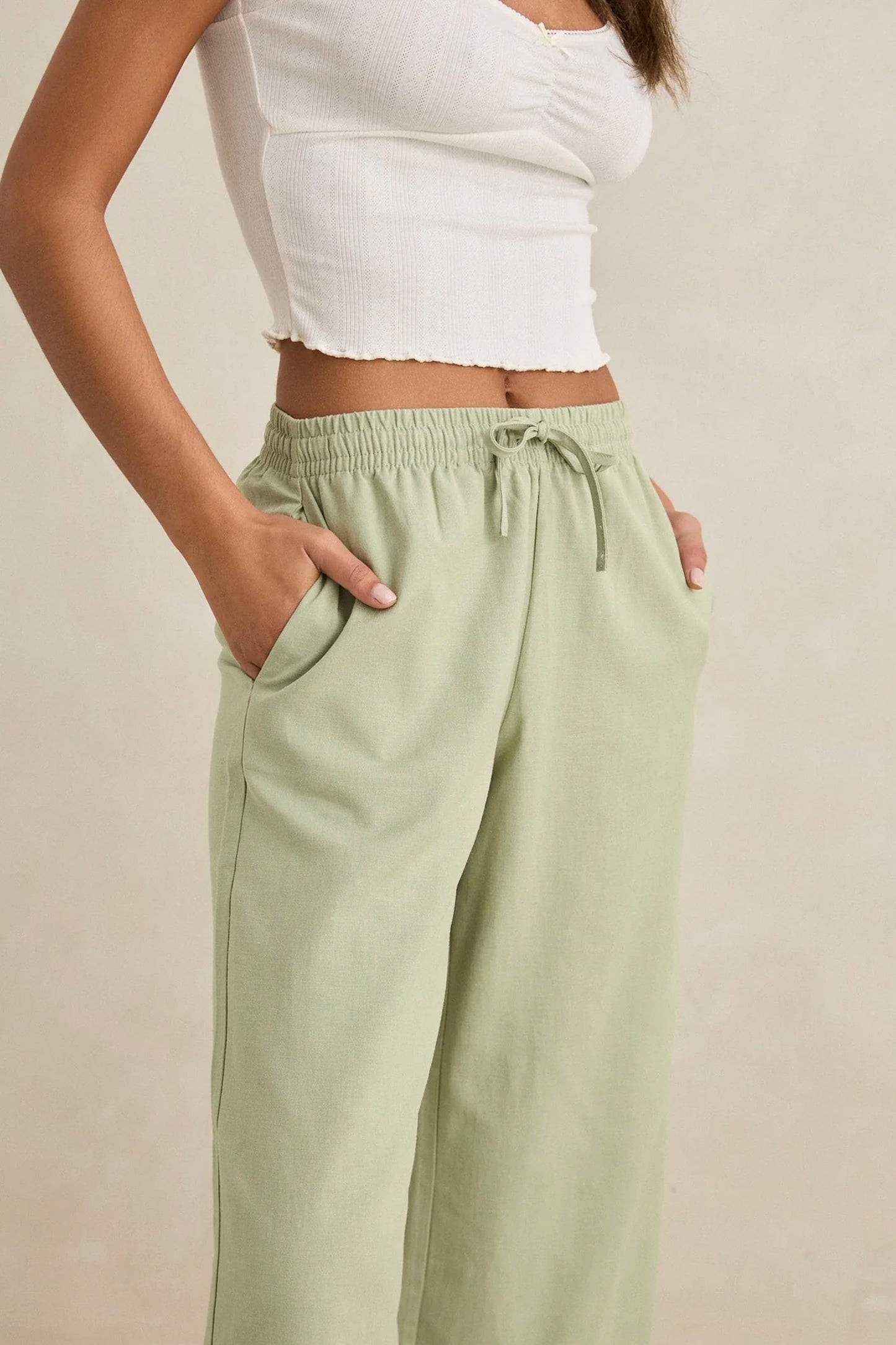 Rhythm Dolly Beach pant in palm print for women
