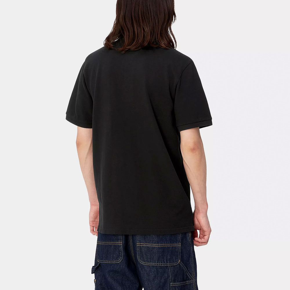 CARHARTT WIP - CHASE PIQUE POLO - BLACK