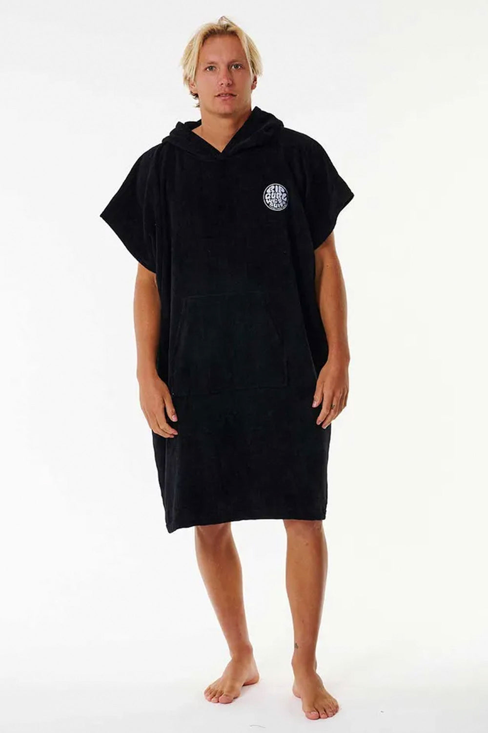 Pukas-Surf-Shop-Poncho-man-logo-hooded-black