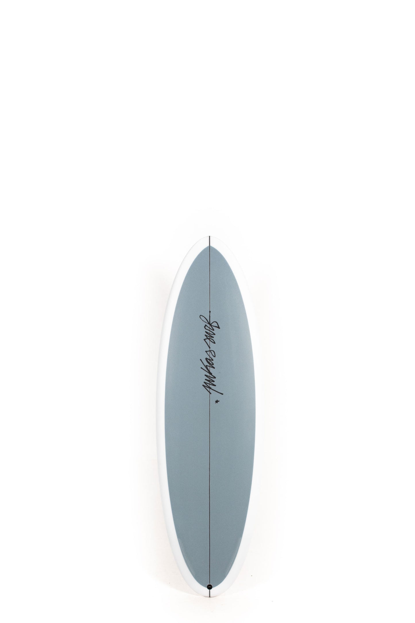 Grey Pukas Surfboard Balloon size 5'6" on a white background by Pukas Surf Shop