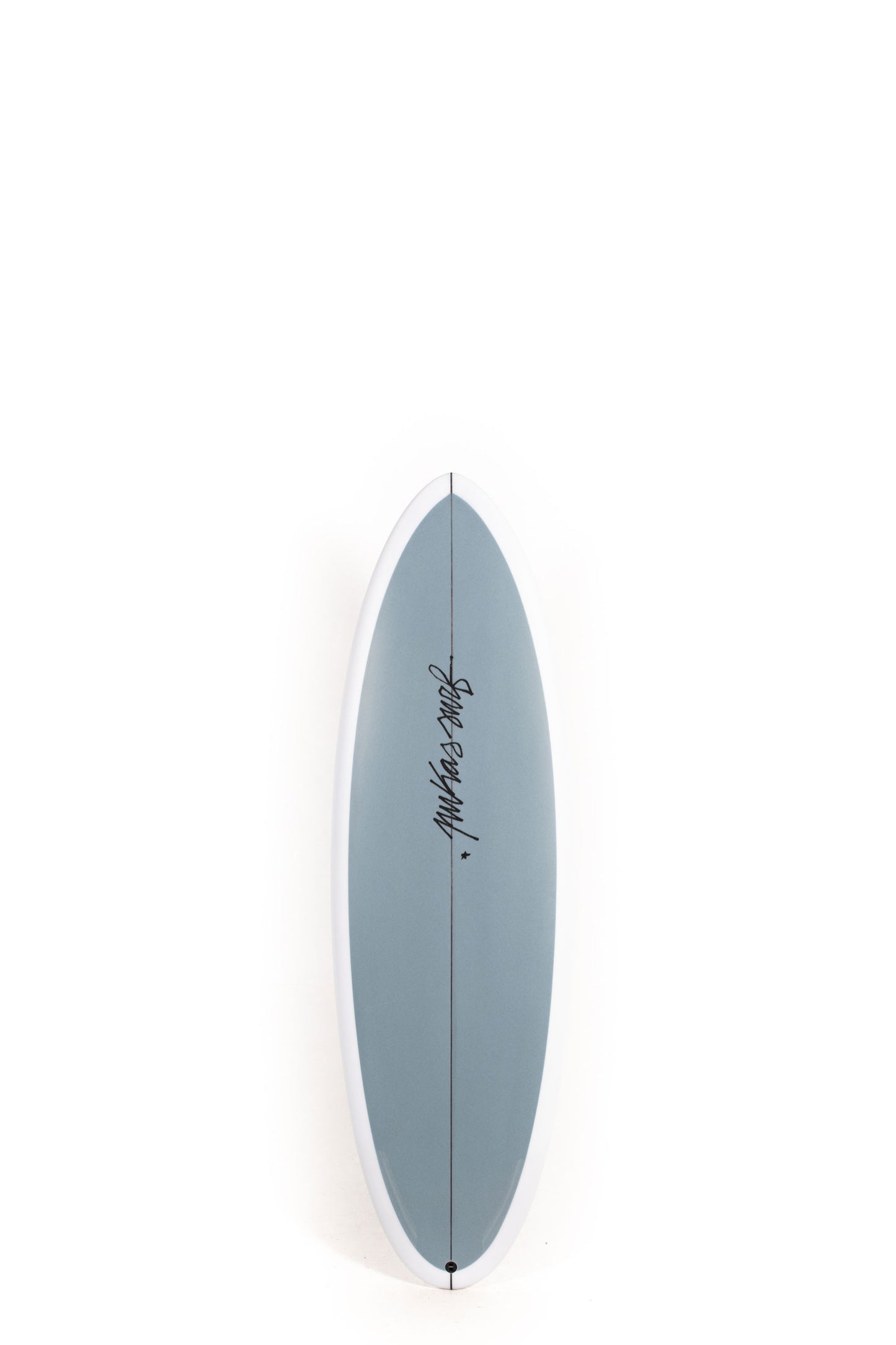 Grey and white Pukas Surfboard Balloon size 5'8" on a white background by Pukas Surf Shop