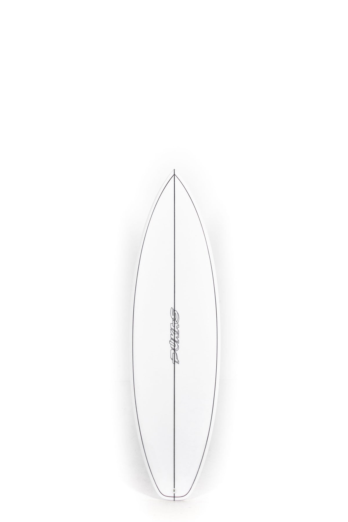 White Pukas Surfboard Beachy Mood size 5'10" on a white background by Pukas Surf shop