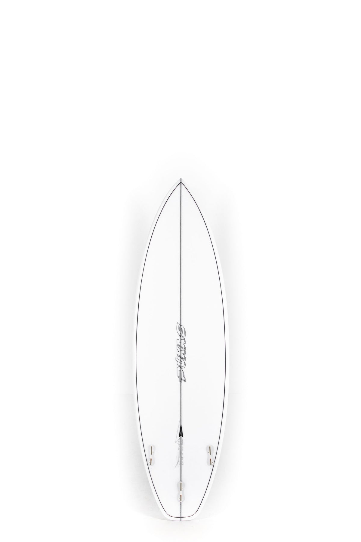 White Pukas Surfboard Beachy Mood size 5'10" on a white background by Pukas Surf shop - 2