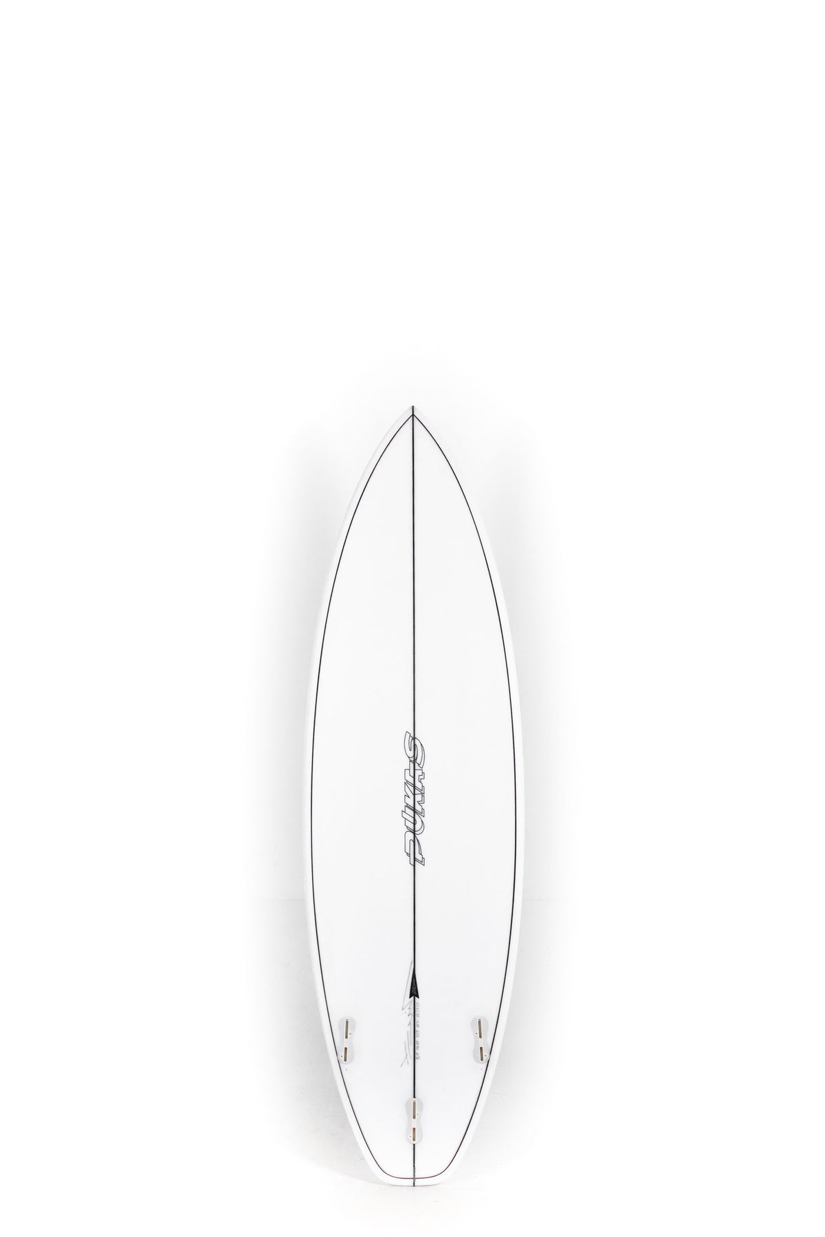 White Pukas Surfboards Beachy Mood size 5'11" on a white background by Pukas Surf Shop - 2