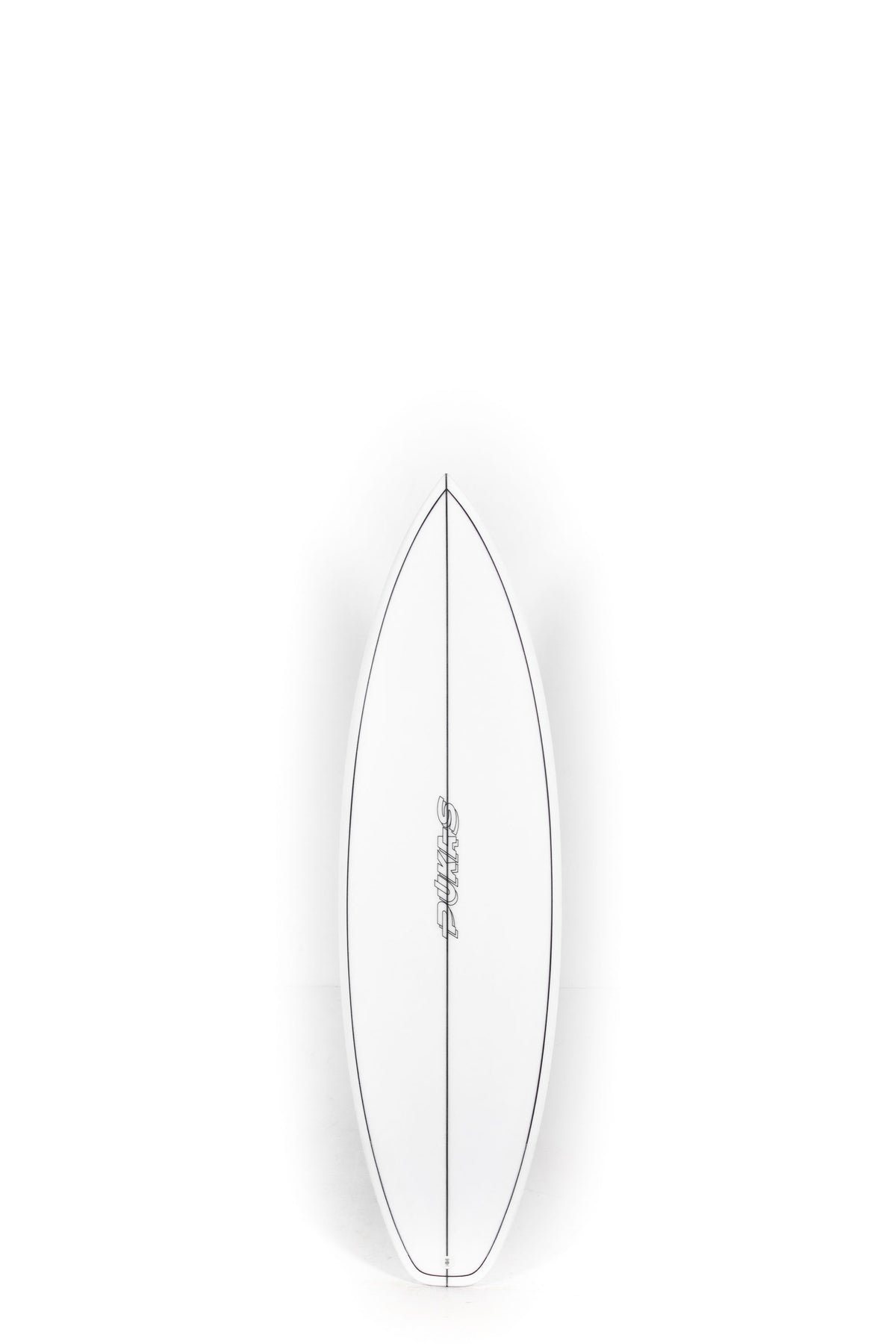 White Pukas Surfboard Beachy Mood size 5'8" on a white background by pukas surf shop