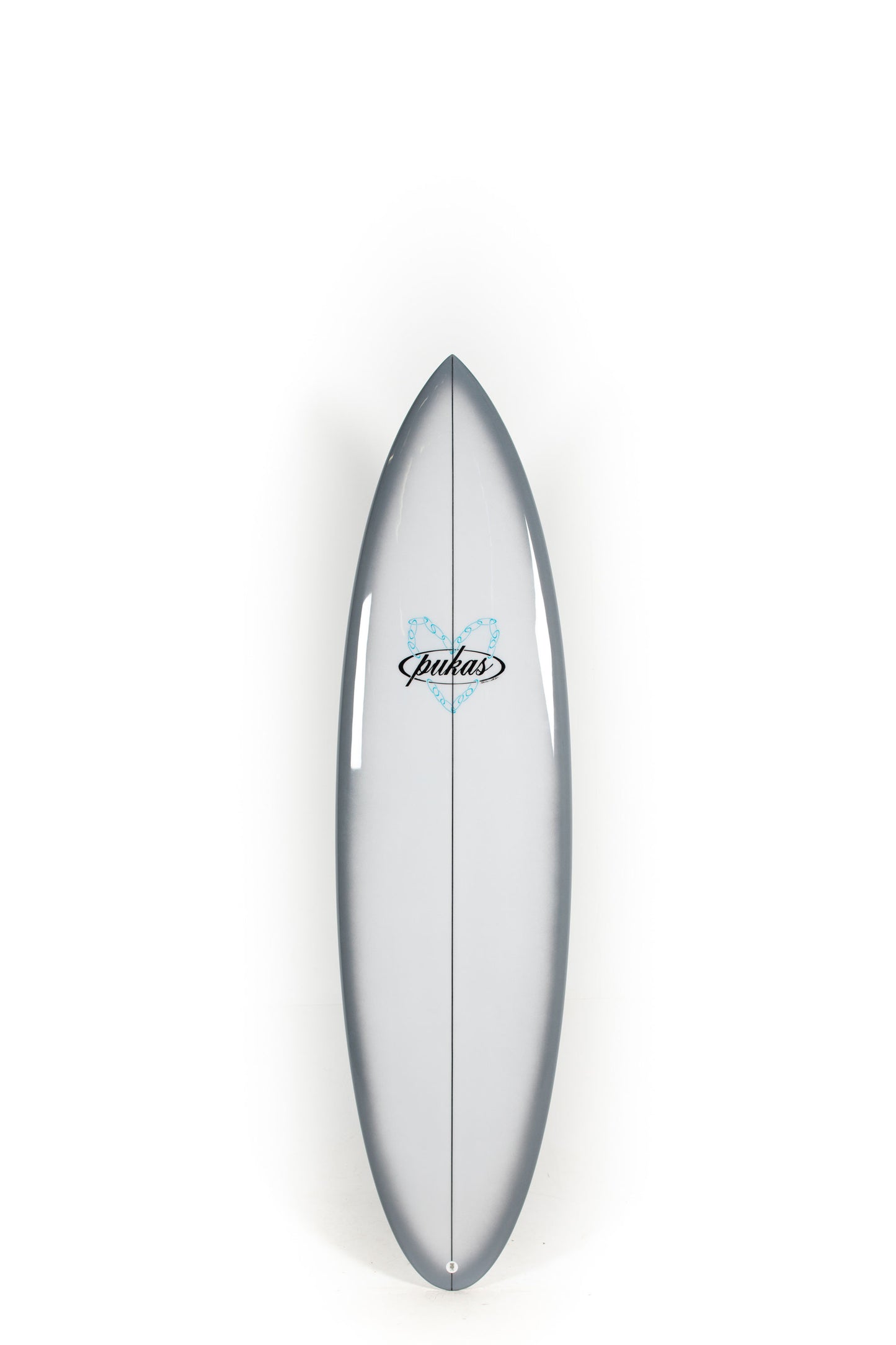 Grey Pukas Surfboard Magnetic size 6'10" on a white background by Pukas Surf Shop